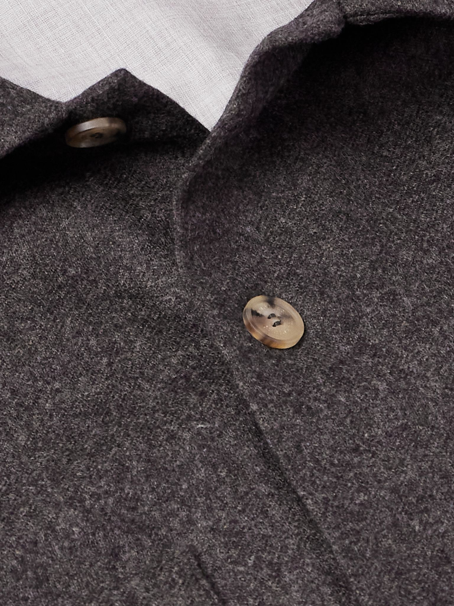Wool Overshirt Brown - 5