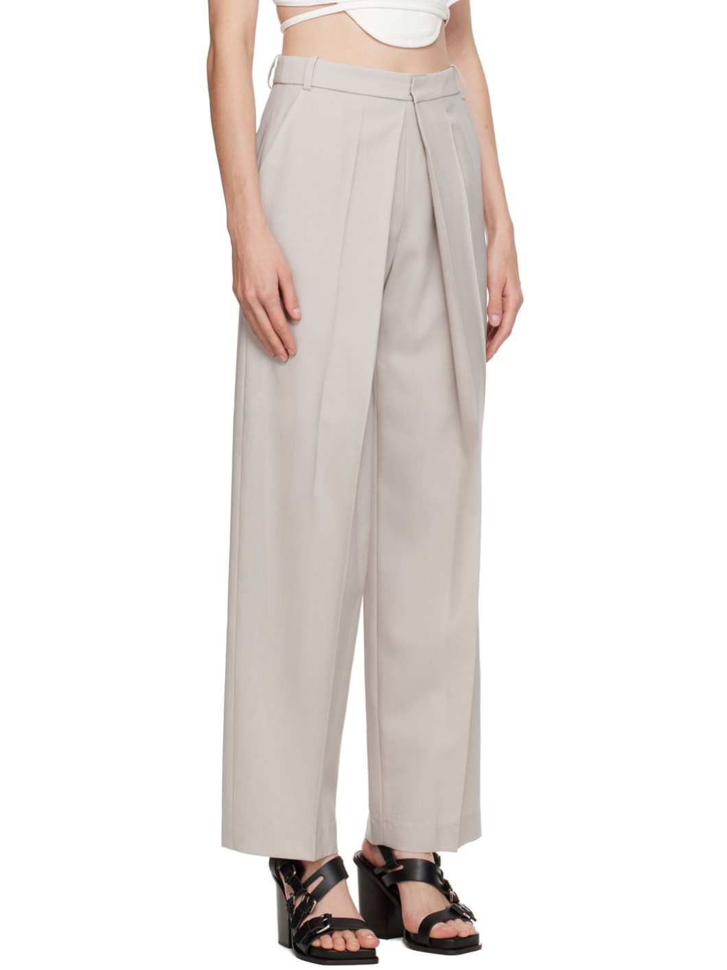 [LOW CLASSIC] / ☆ 24SS DEEP TUCK TROUSER / LIGHT BEIGE LOW CLASSIC Beige Deep Tuck Trousers | REVERSIBLE