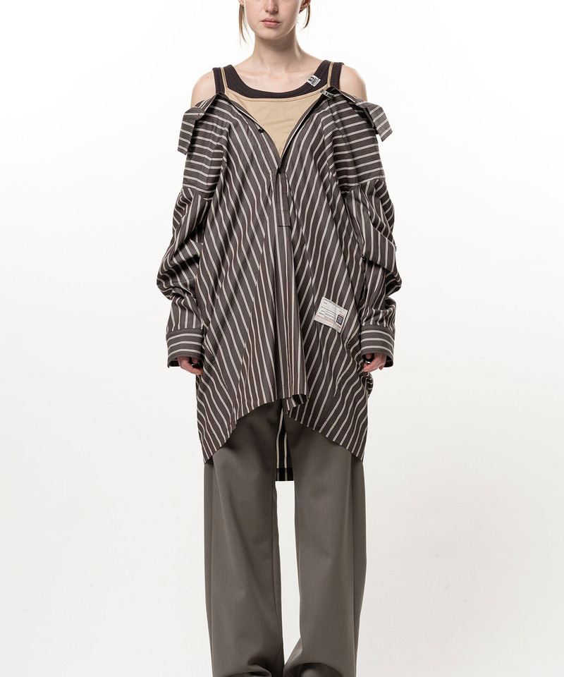 Triple Layered Stripe Shirt Dress 3