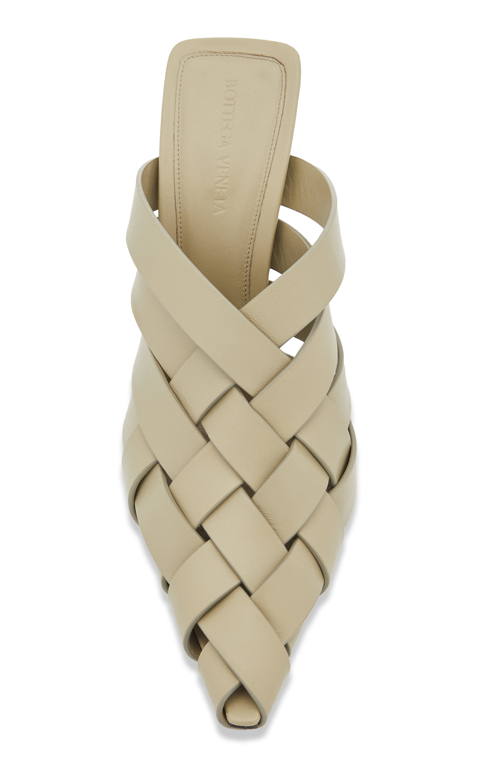 Woven Leather Mules khaki - 3