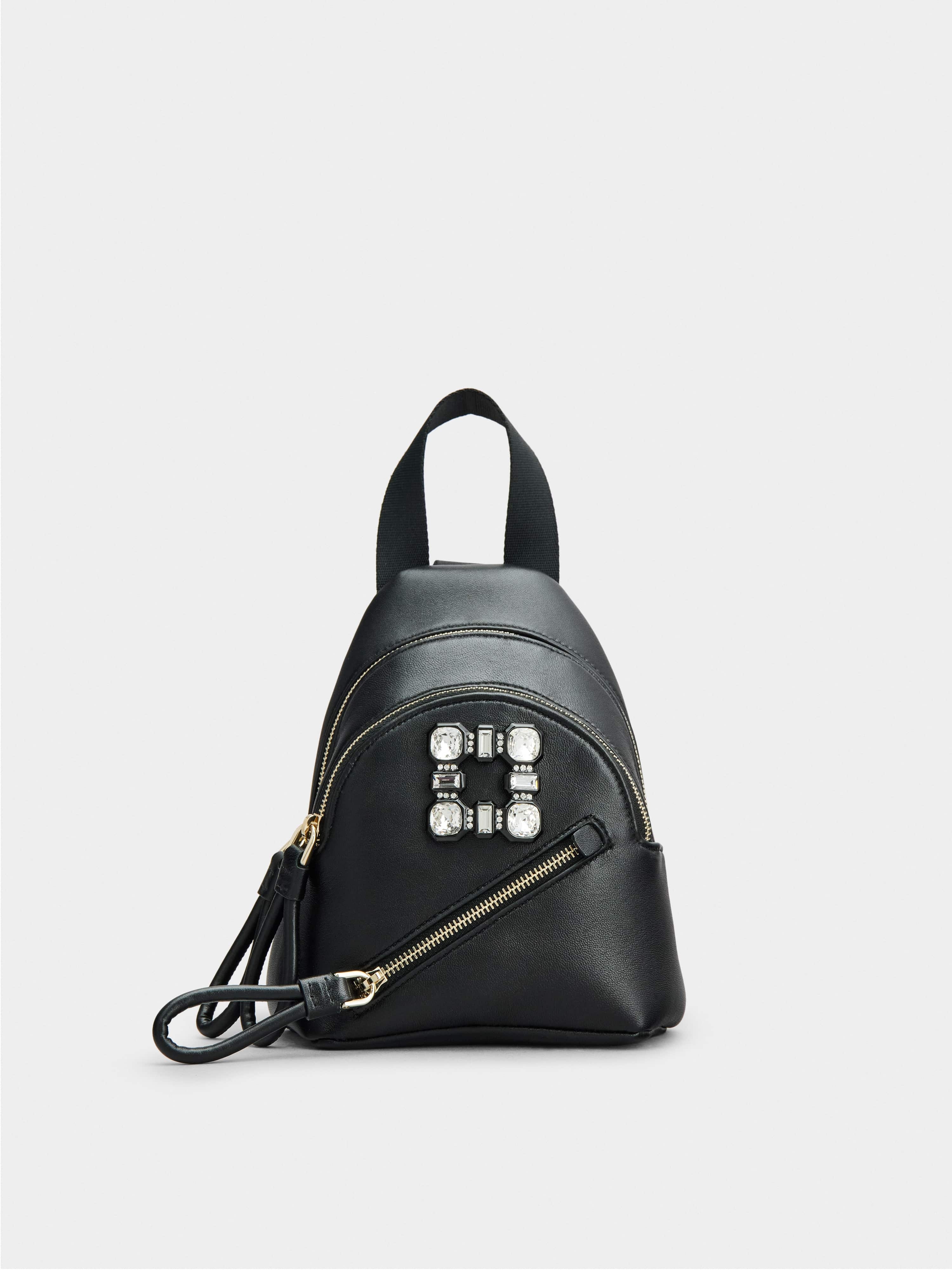 Walky Viv' Strass Buckle Mini Backpack in Soft Leather - 1