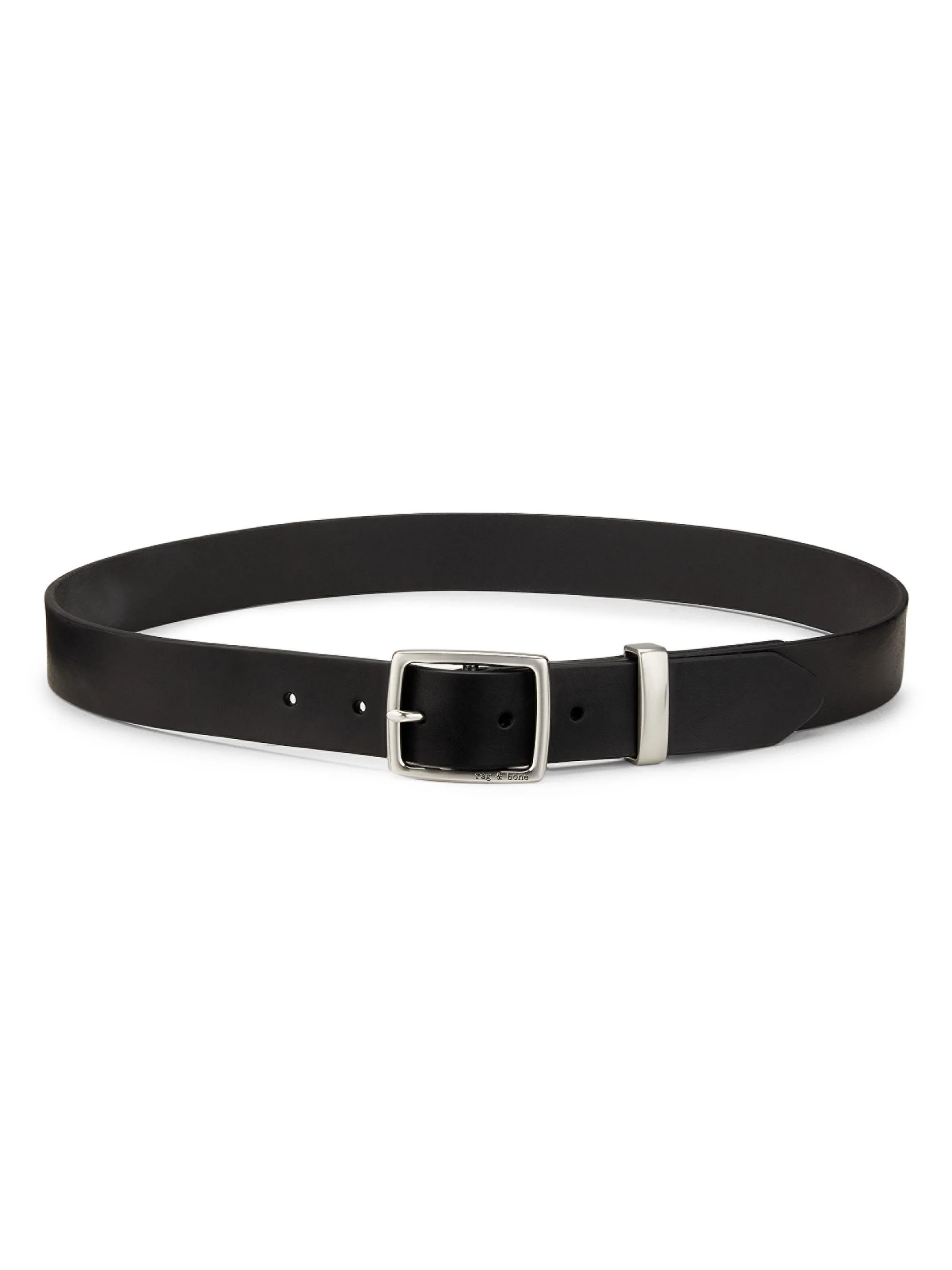 Women's Boyfriend Leather Belt - Black - 1