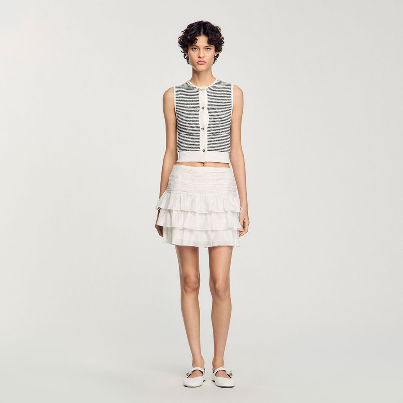 Sandro MINI RUFFLED SKIRT outlook