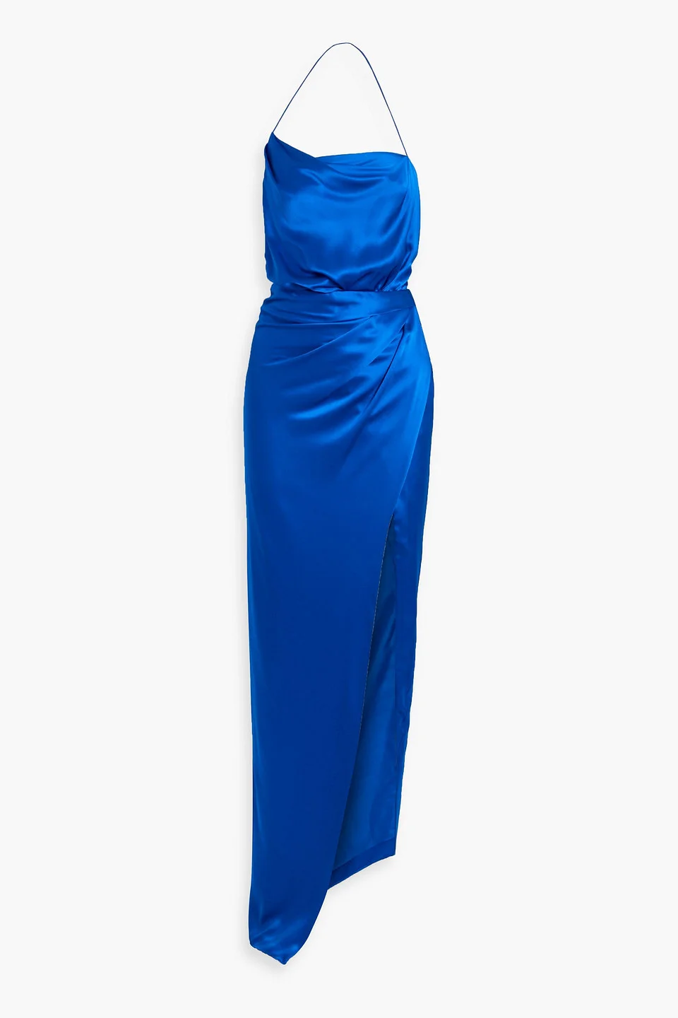 Draped silk-satin halterneck gown - 1
