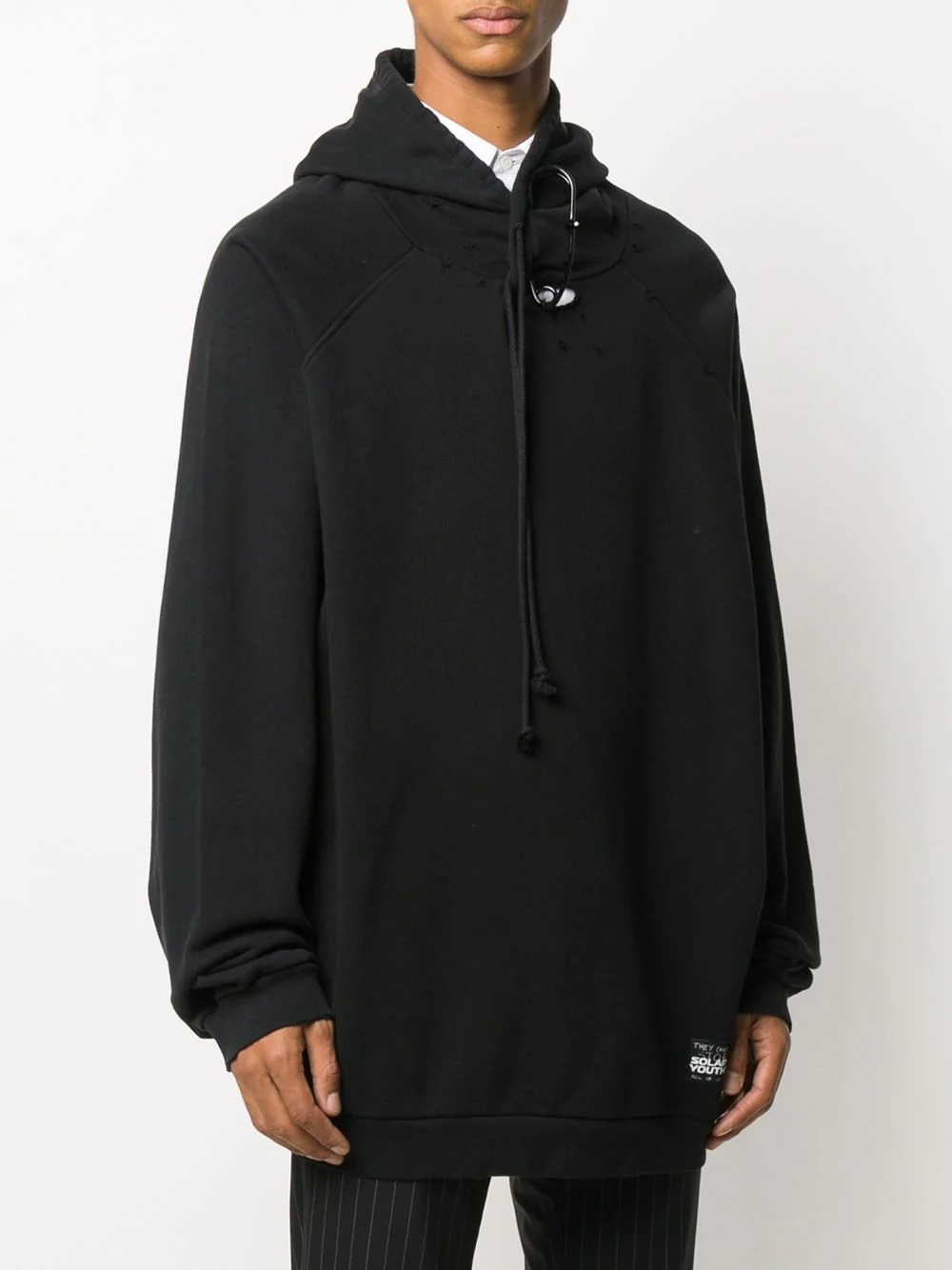 oversized pin-detail hoodie - 3