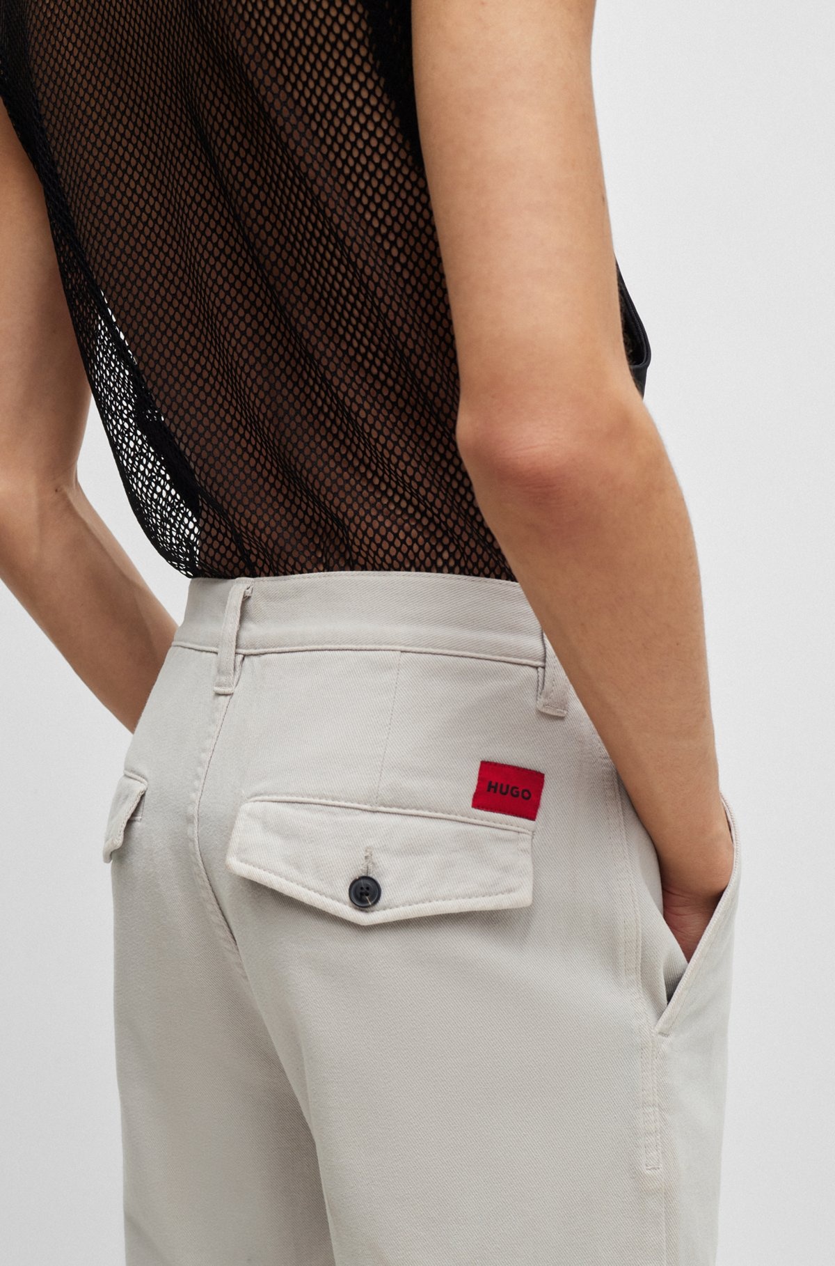 TAPERED-FIT CHINOS IN COTTON GABARDINE - 5