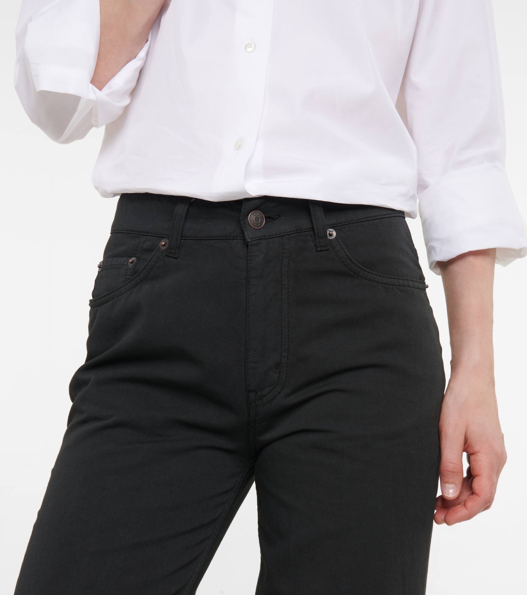 Carlon mid-rise cotton and linen pants - 4