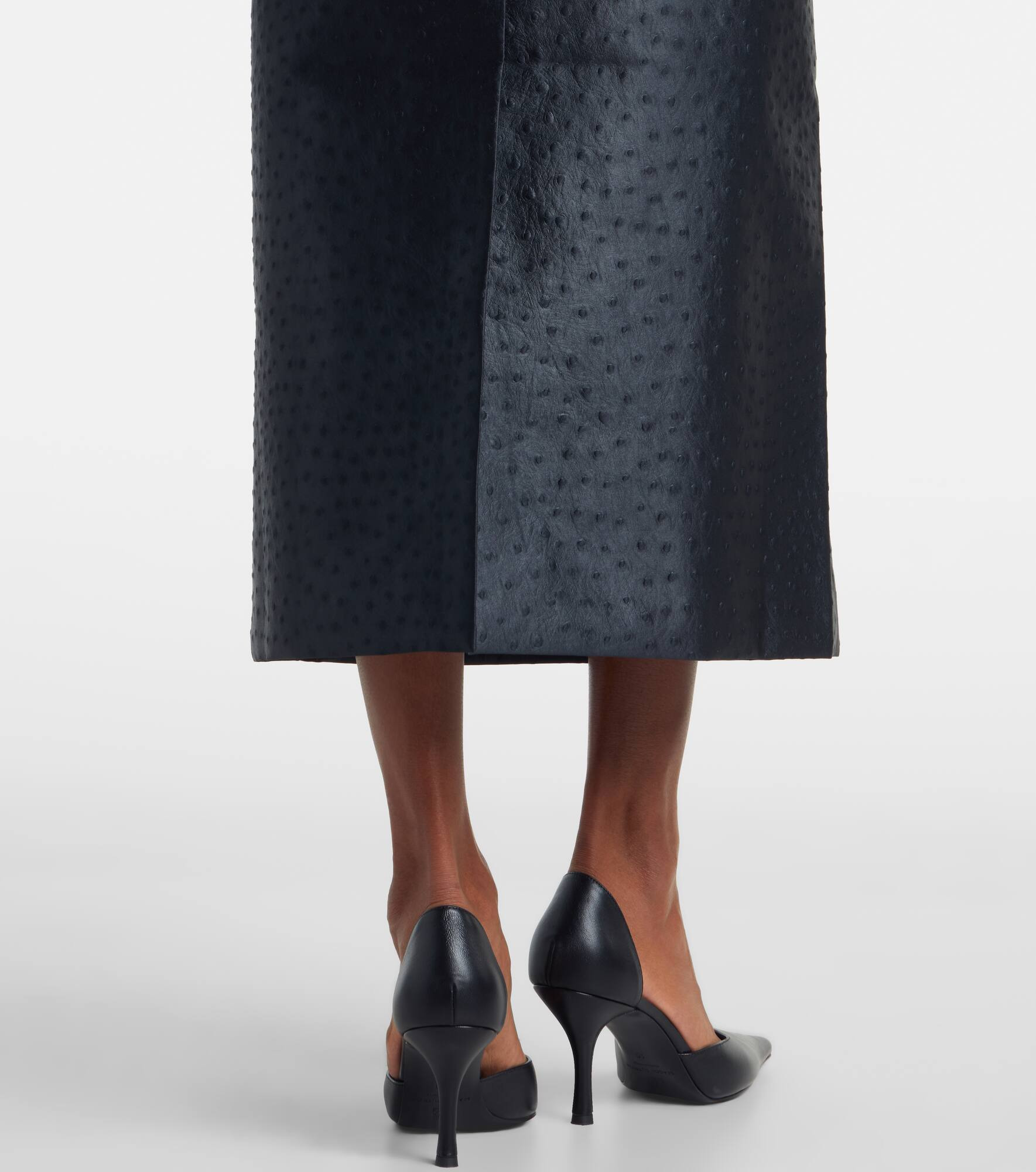 Embossed high-rise midi skirt - 5