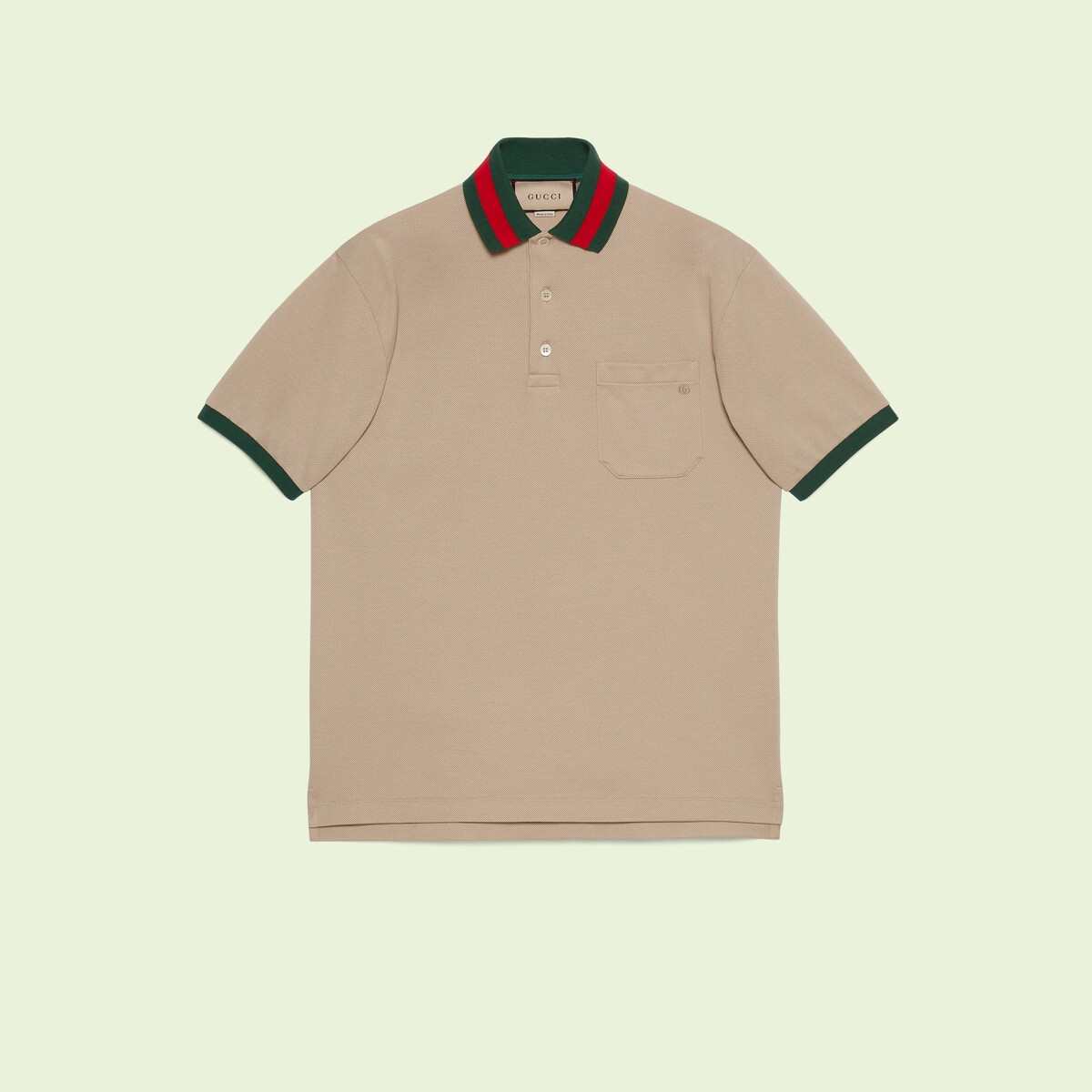 Cotton piquet polo with Web collar - 1