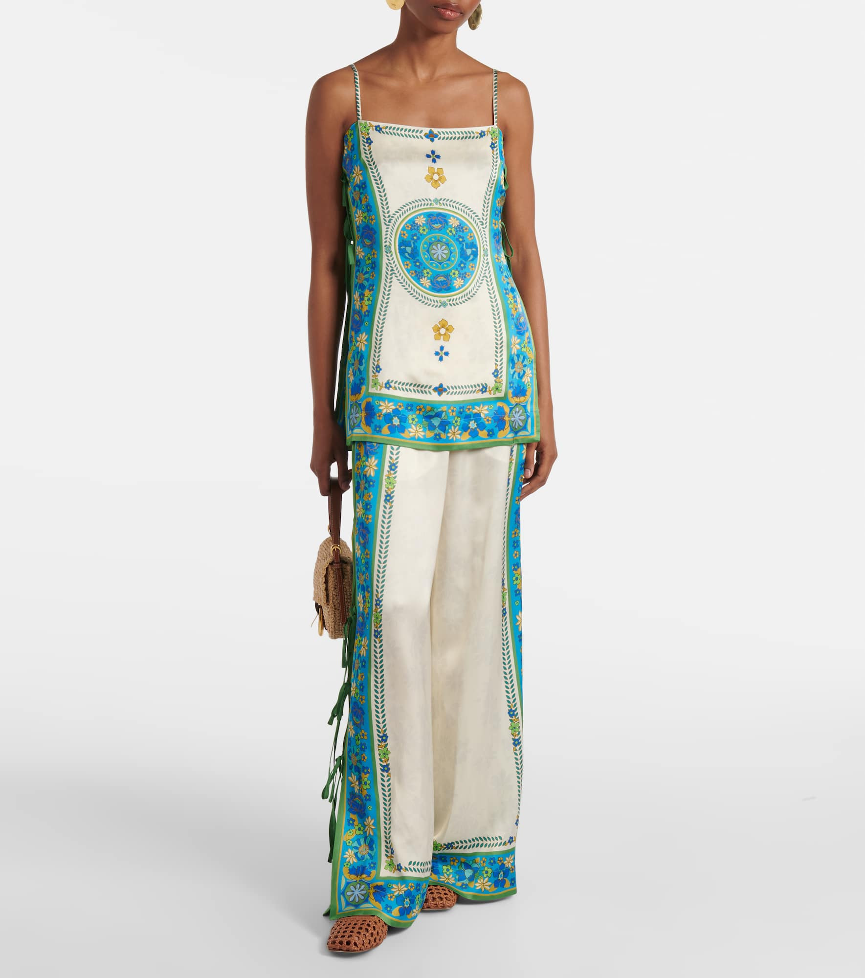 Vivianna printed high-rise wide-leg pants - 2