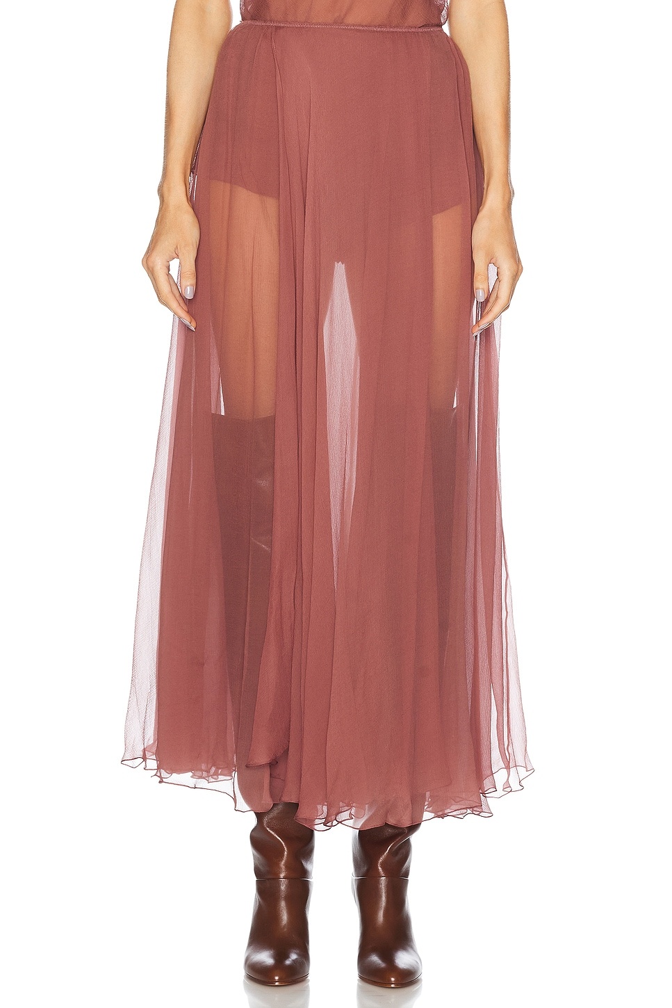 Silk Maxi Skirt - 1