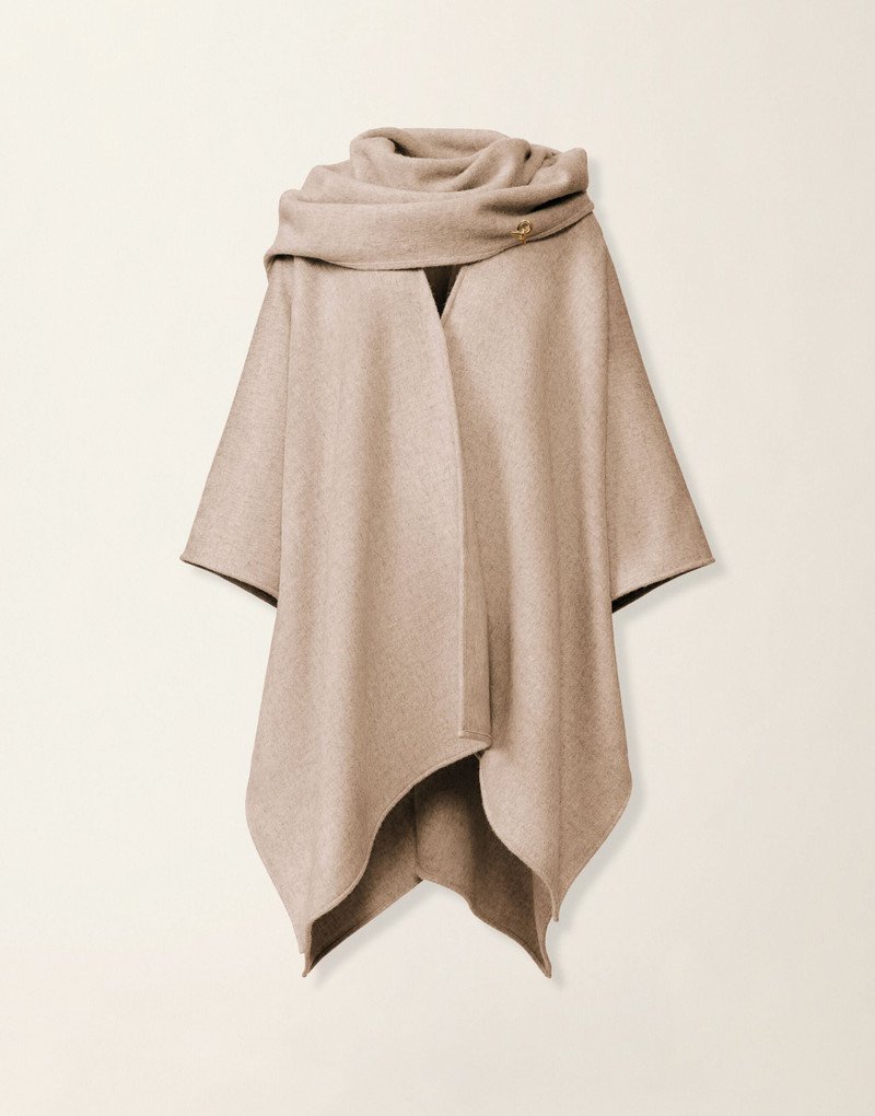 Wool cape with scarf 1