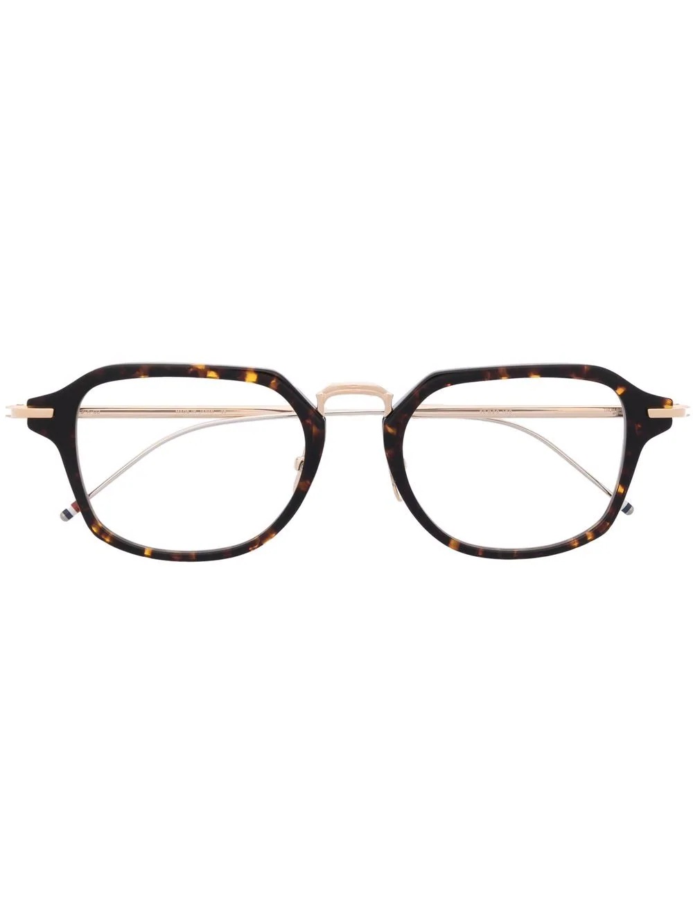 tortoiseshell-effect square-frame glasses - 1