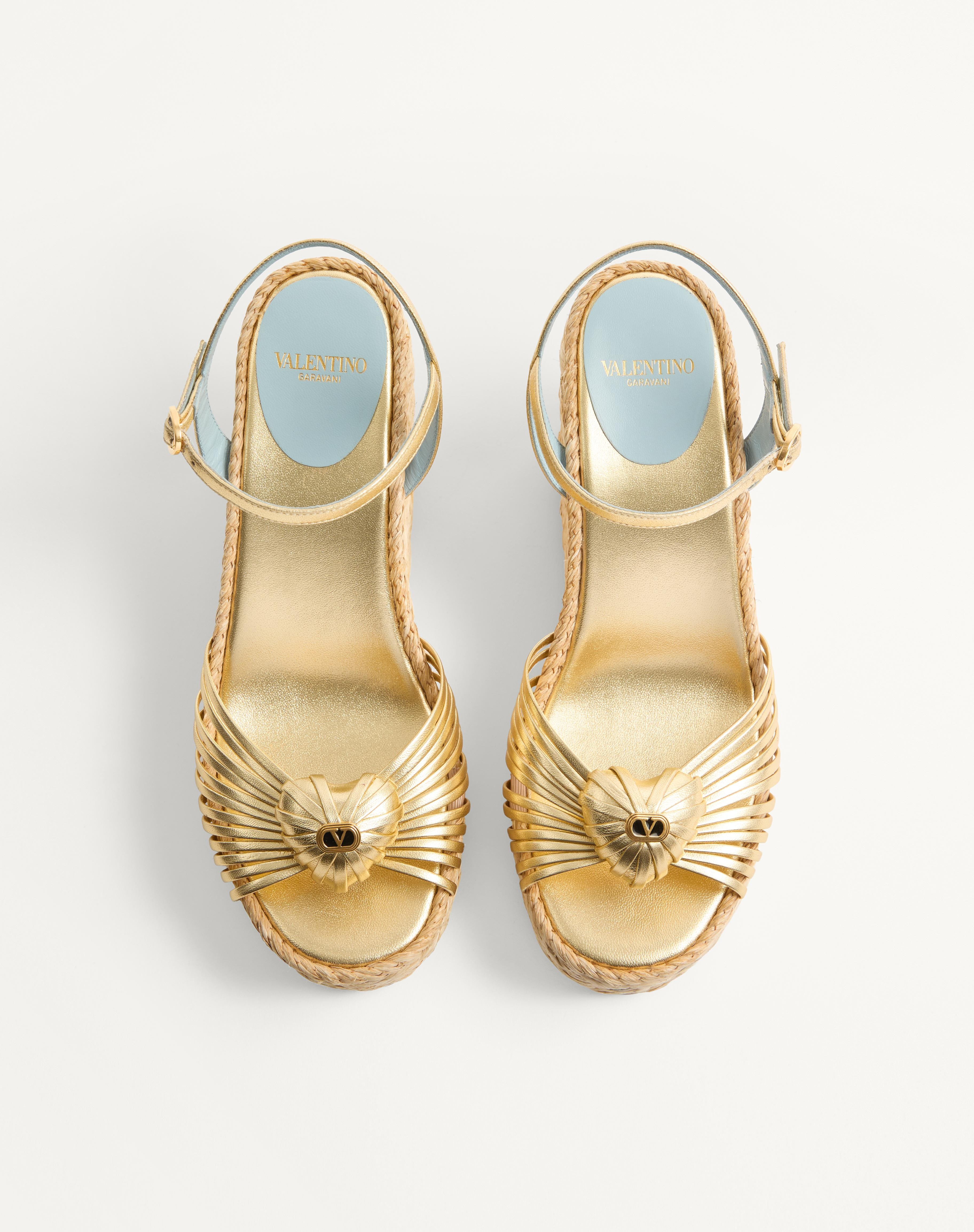 ROYAL WEDGE SANDAL IN LAMINATED NAPPA LEATHER 100MM - 4