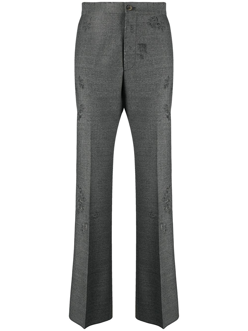 ripped flared tailored trousers - 1