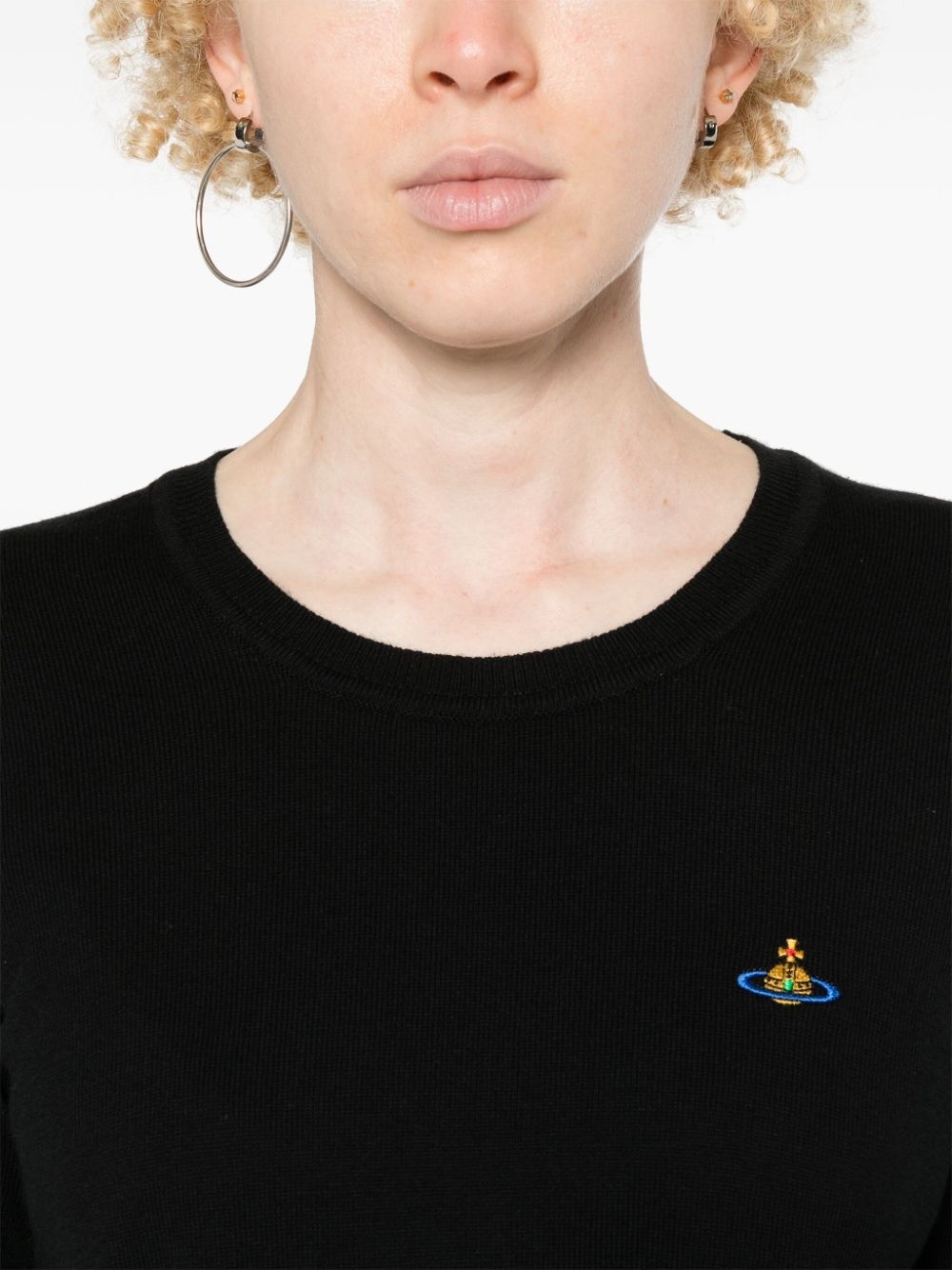 Orb-embroidered crew-neck jumper - 5