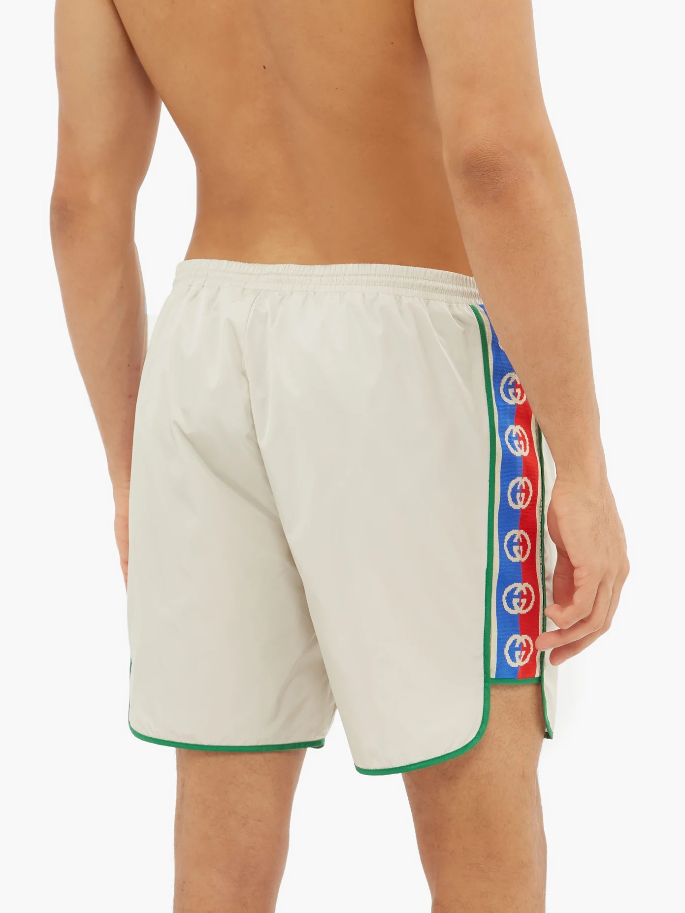 Logo-stripe swim shorts - 3