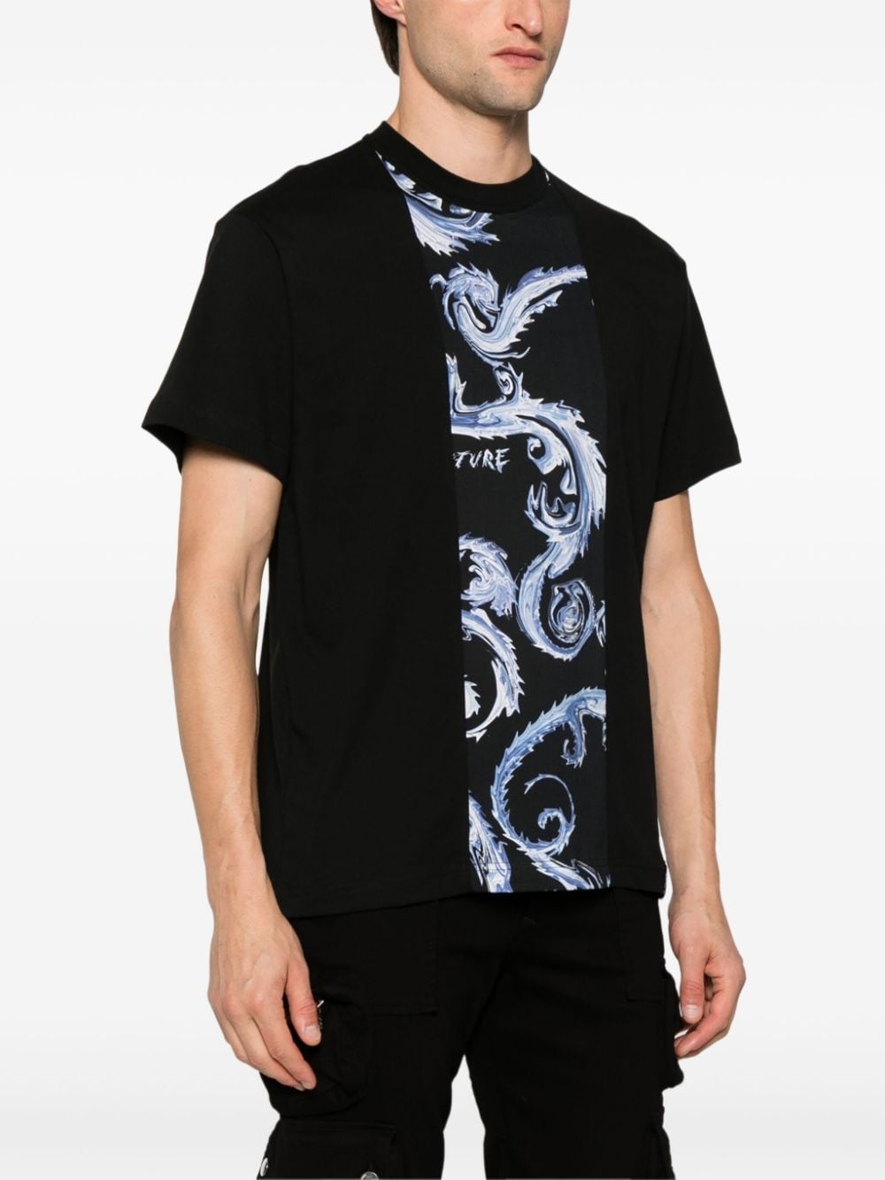 Barocco-print cotton T-shirt - 3