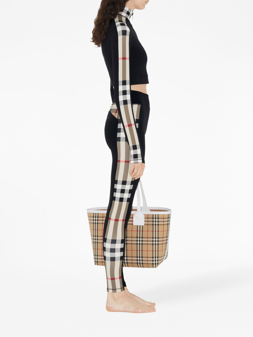 Burberry cropped check sweatshirt - 4