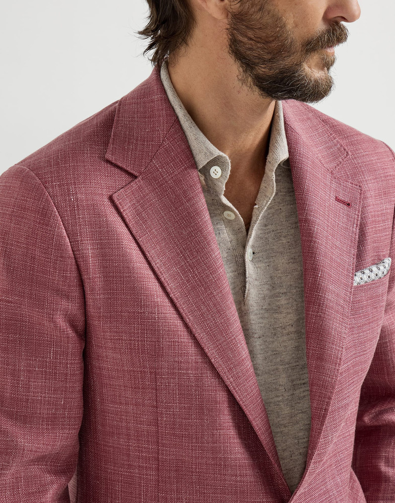 Slubbed virgin wool, silk and linen hopsack deconstructed Cavallo blazer 4