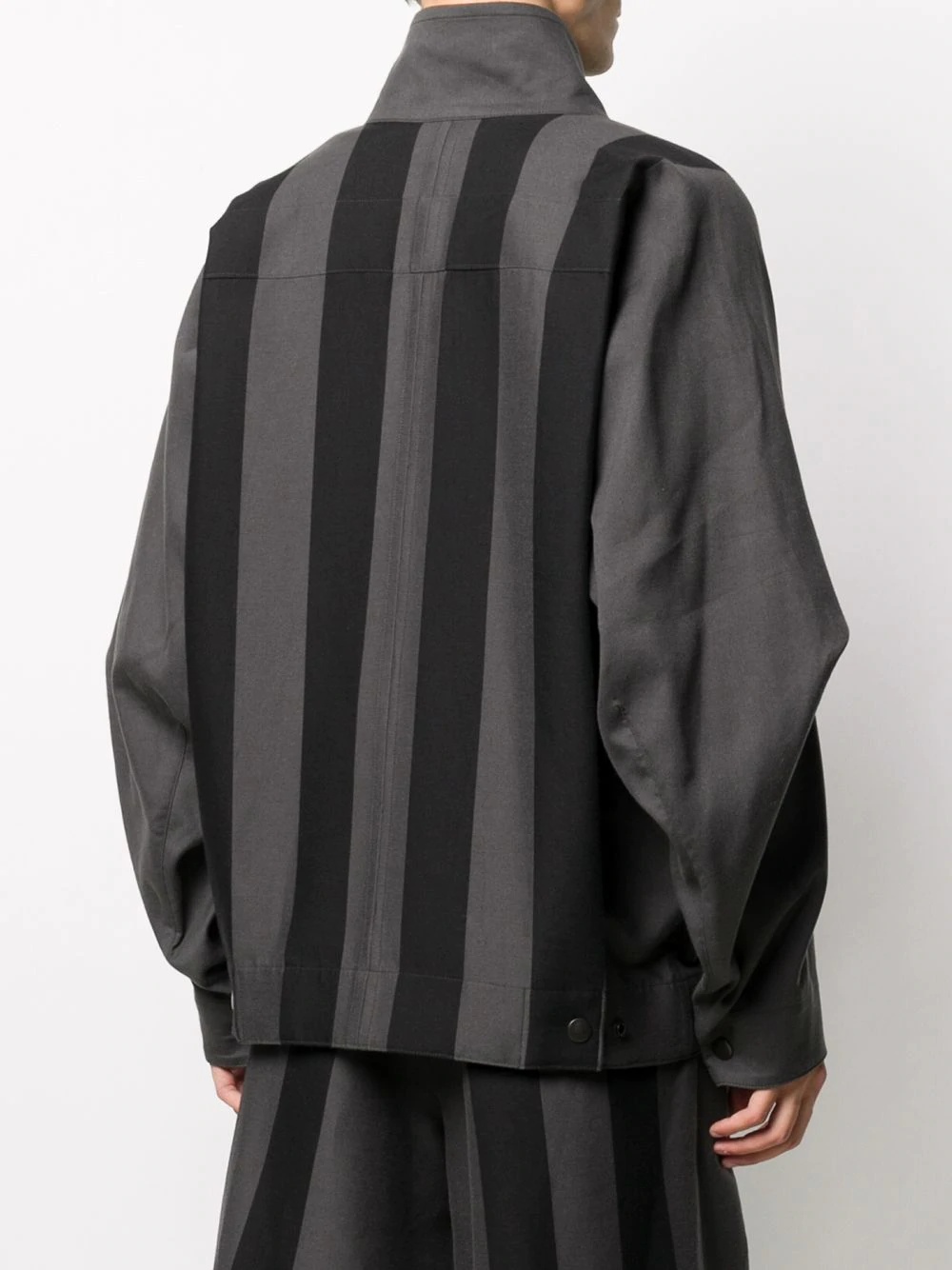 striped panel bomber jacket - 4