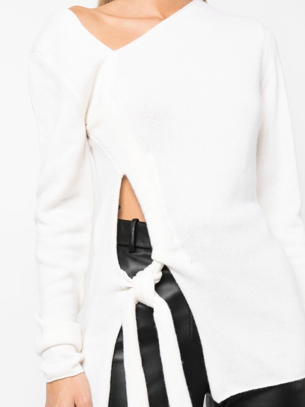 cut-out detail asymmetric-neck jumper - 5