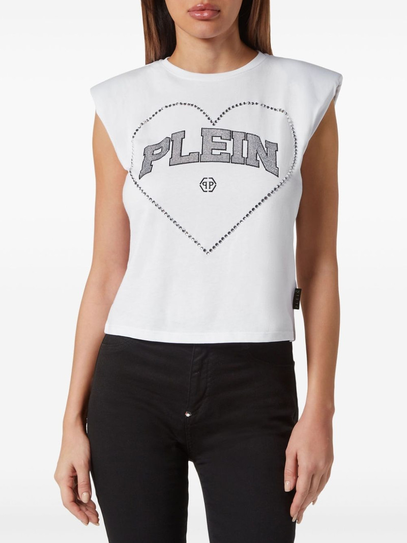 PHILIPP PLEIN rhinestone-embellished cotton tank top outlook