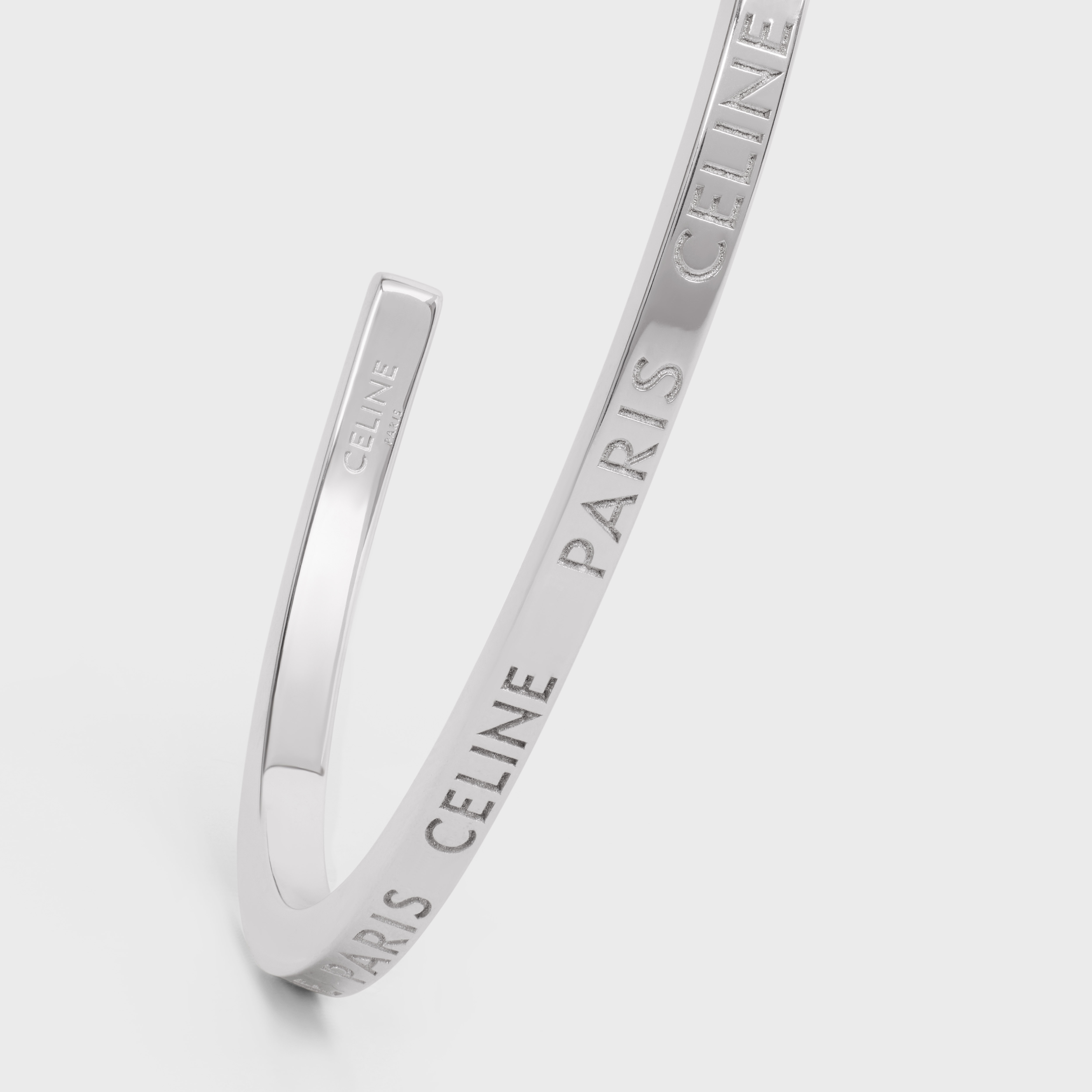 Celine Paris Thin Cuff in Brass with Rhodium Finish - 4