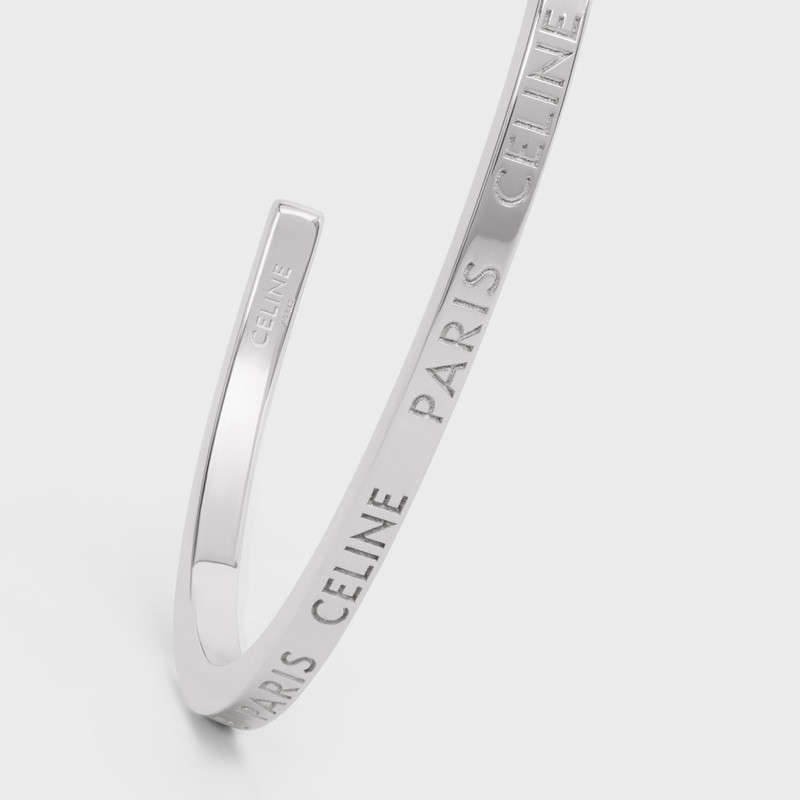Celine Paris Thin Cuff in Brass with Rhodium Finish 4