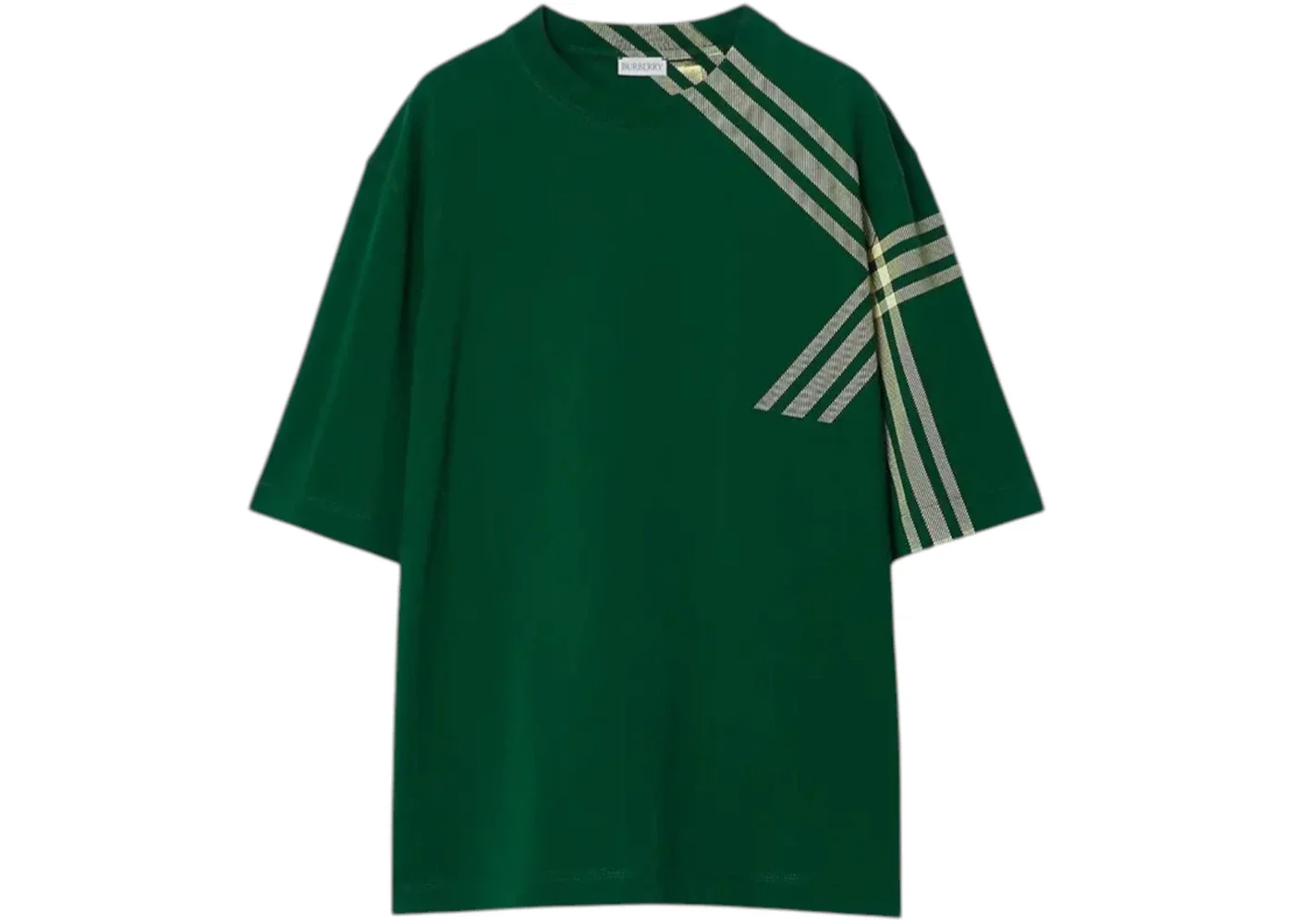 Burberry Check Sleeve Cotton T-shirt Ivy - 1