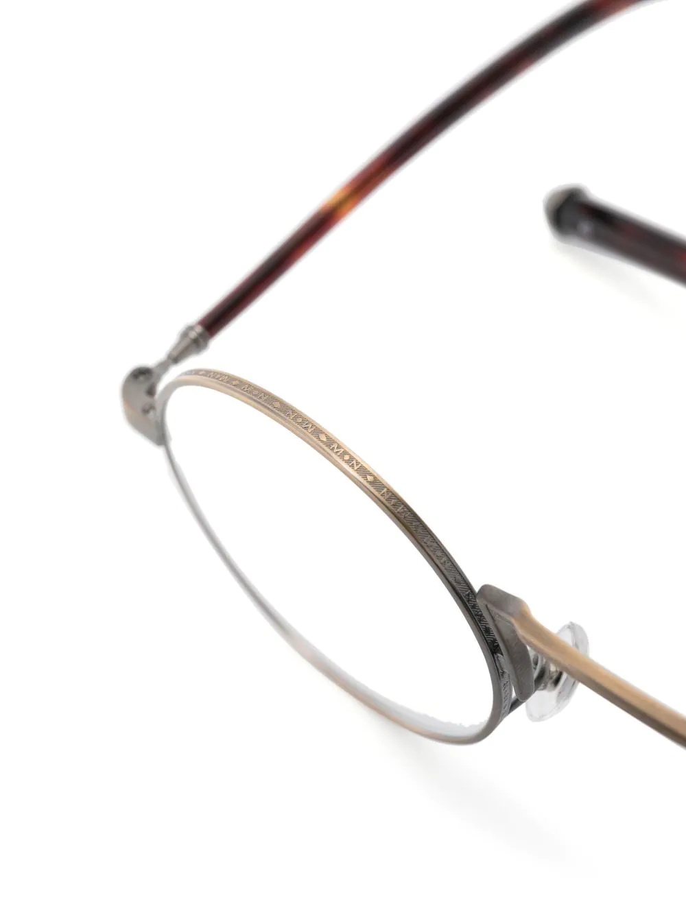 tortoiseshell-effect round-frame glasses - 3