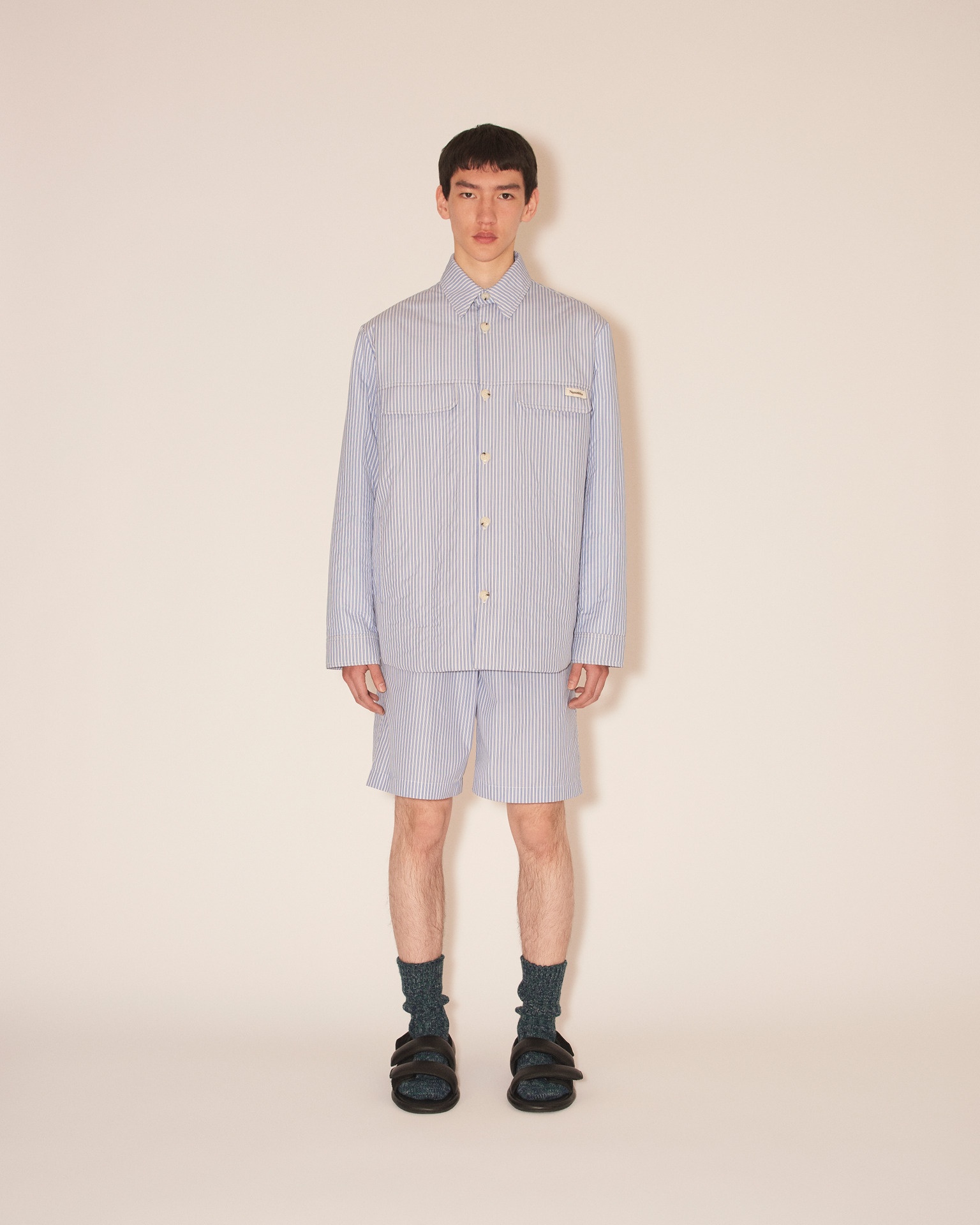 SAVION - Quilted long-sleeve shirt - Blue stripes - 2