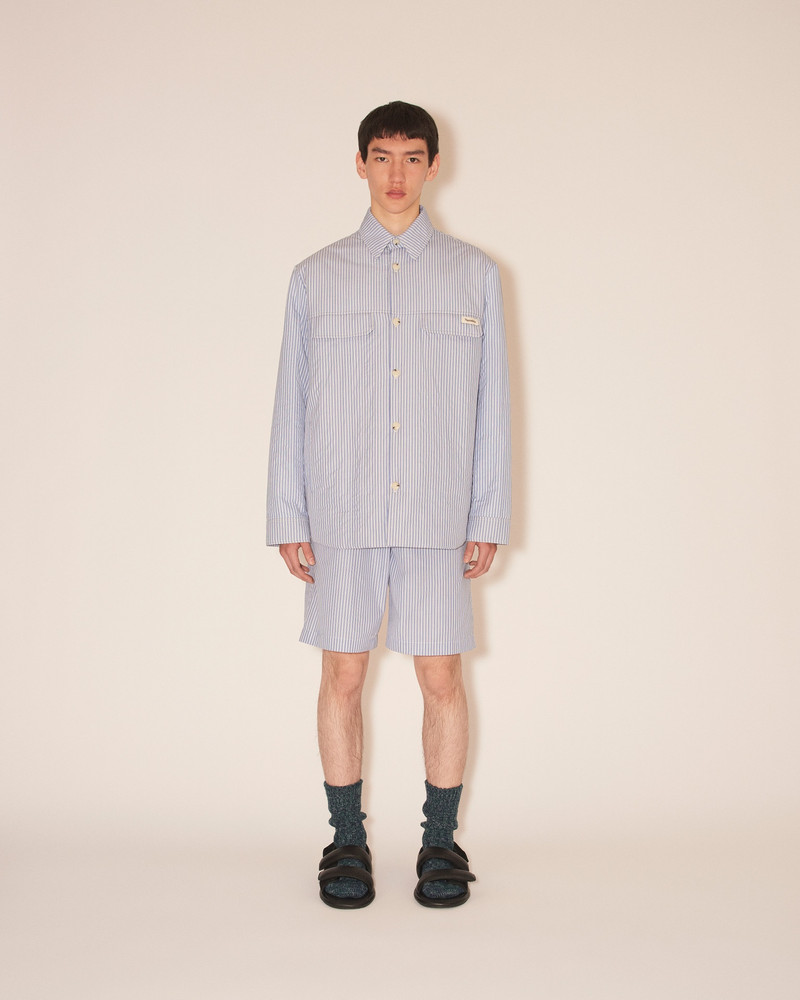 Nanushka SAVION - Quilted long-sleeve shirt - Blue stripes outlook