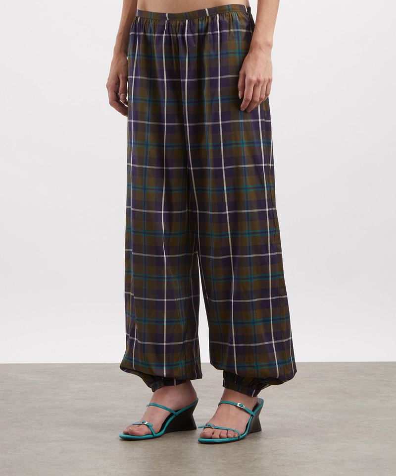 paloma wool Boza Navy Plaid Balloon Trousers outlook