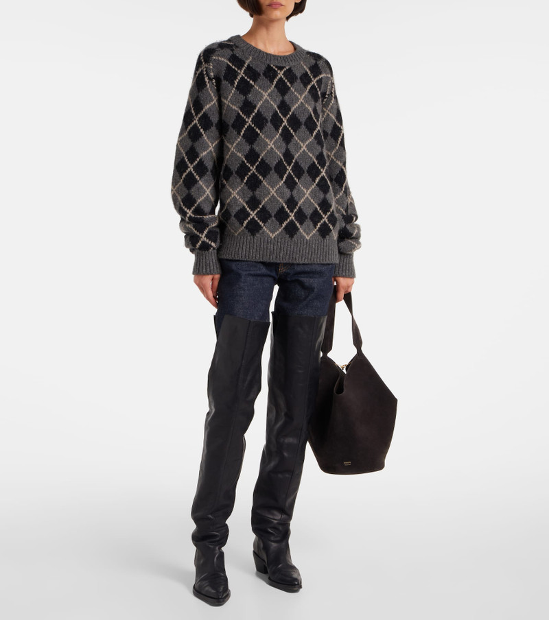 KHAITE Lotus Small suede tote bag outlook