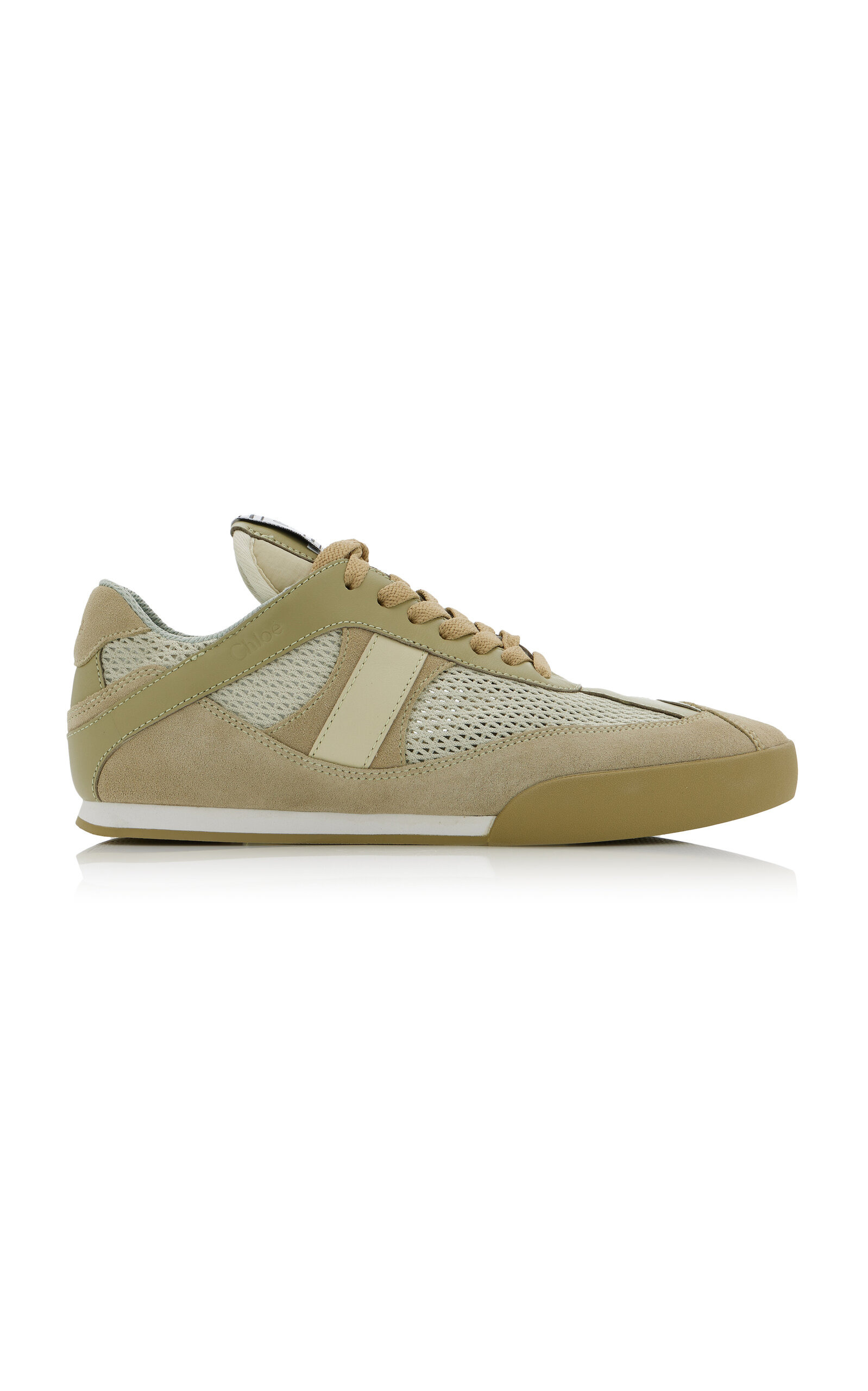 Kick Leather-Mesh Sneakers taupe - 1