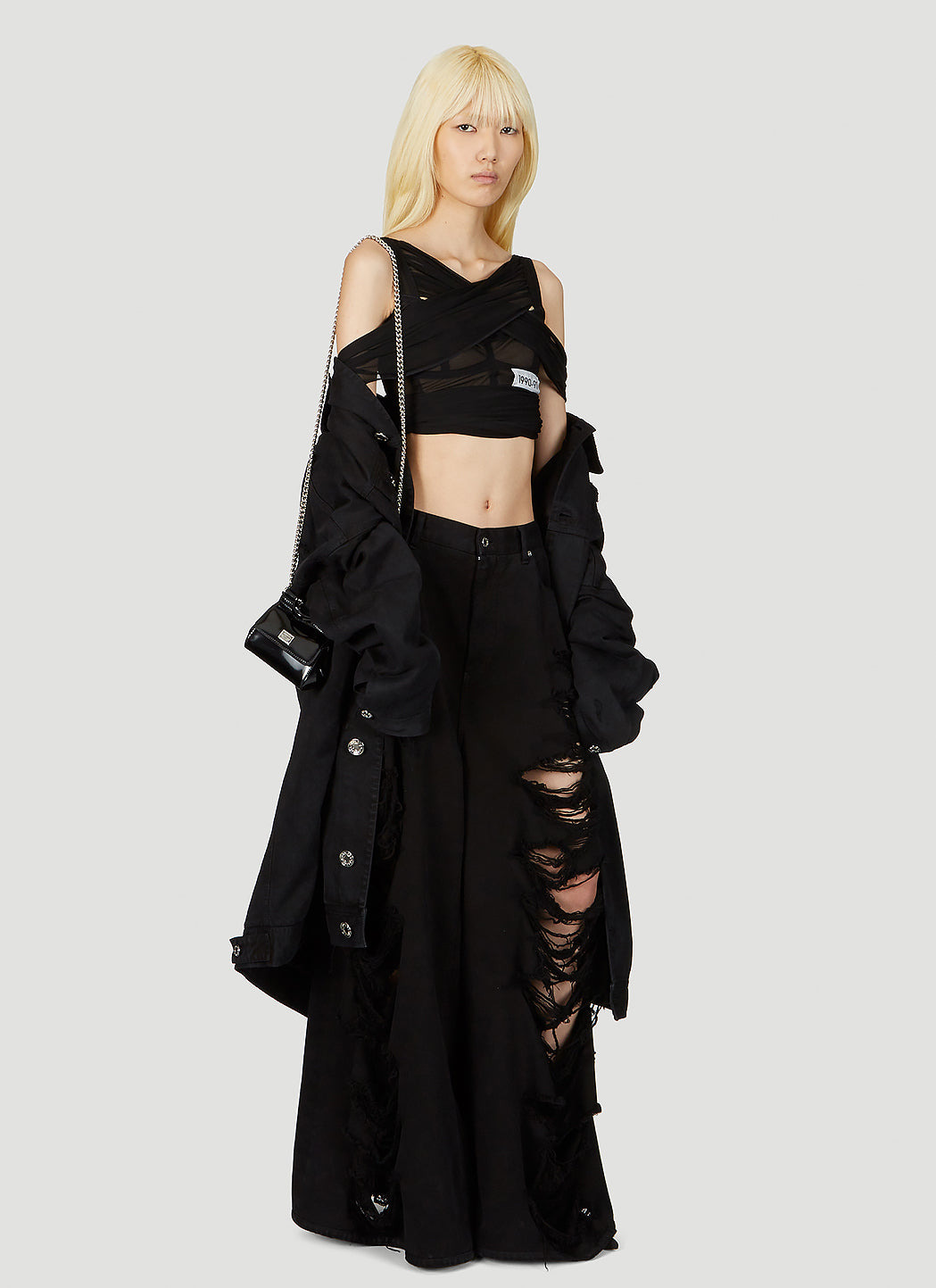 Dolce & Gabbana Women Kim Mesh Cross Over Top - 2