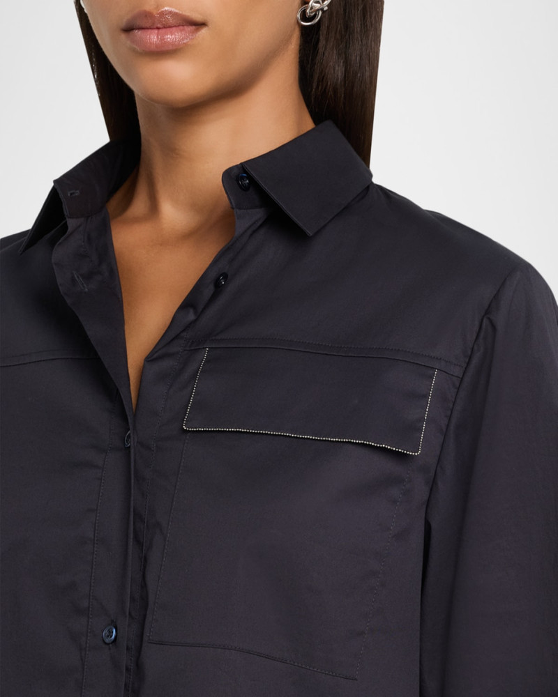 Boxy Stretch Cotton Shirt 5