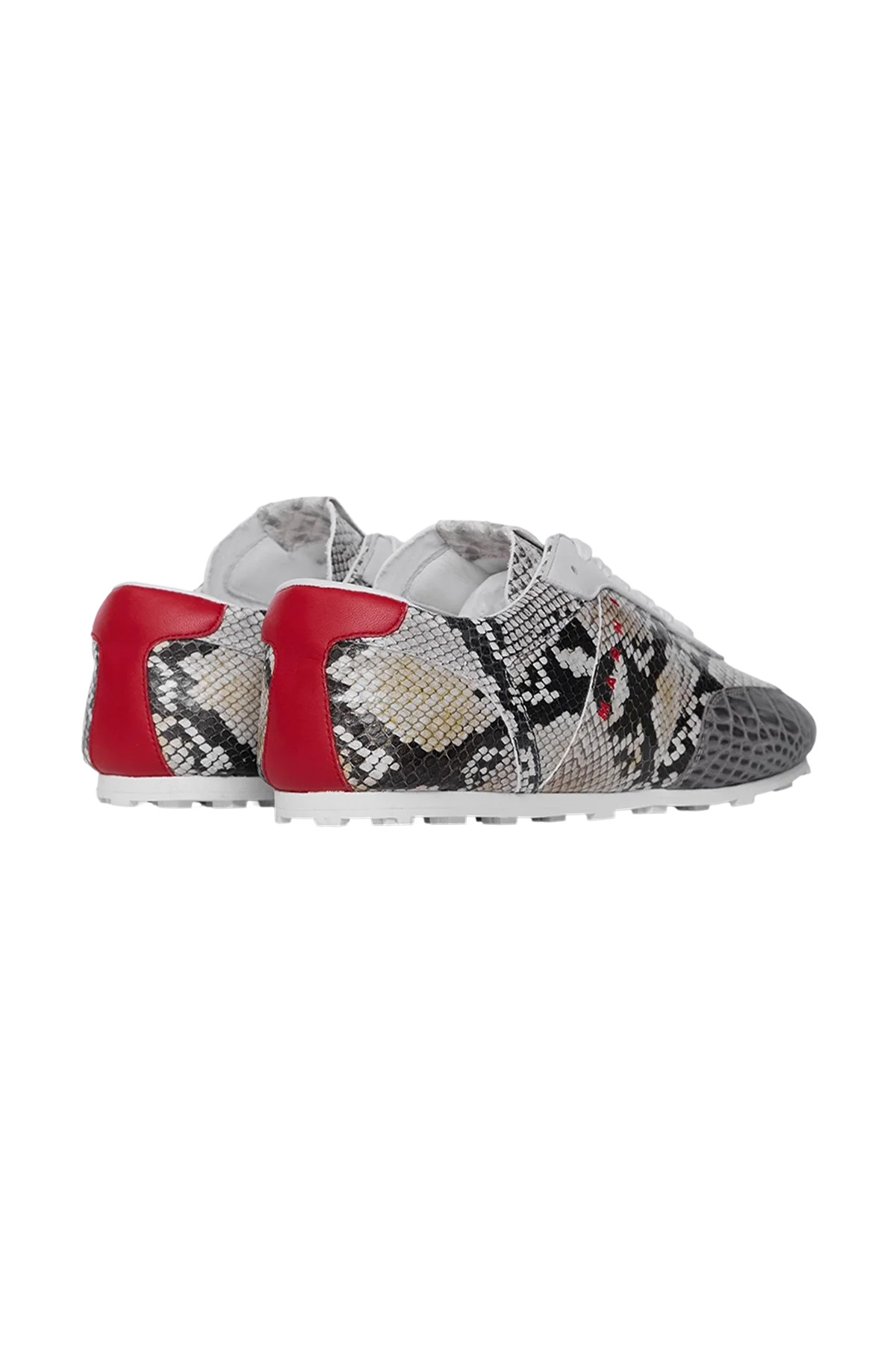 Marni Printed Python Sneakers Grey - 3