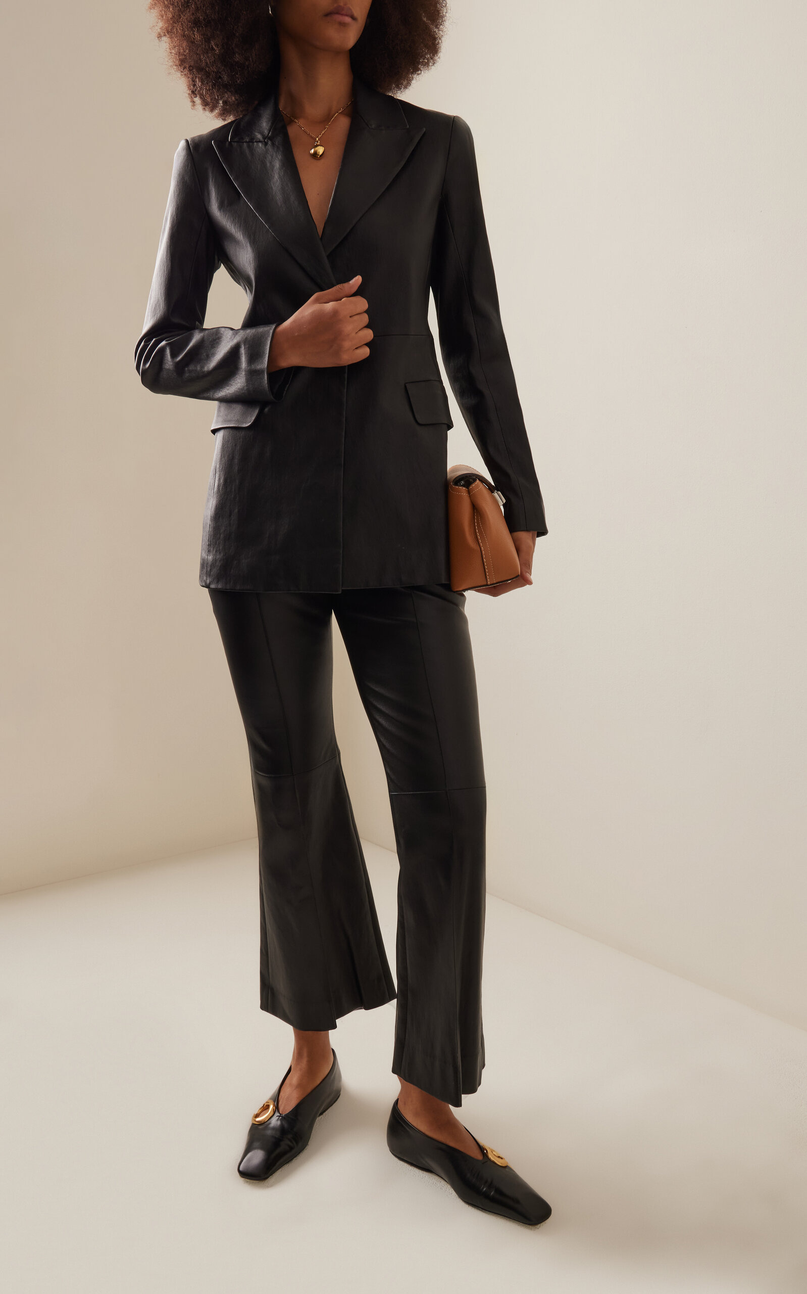 Leather Blazer black - 3