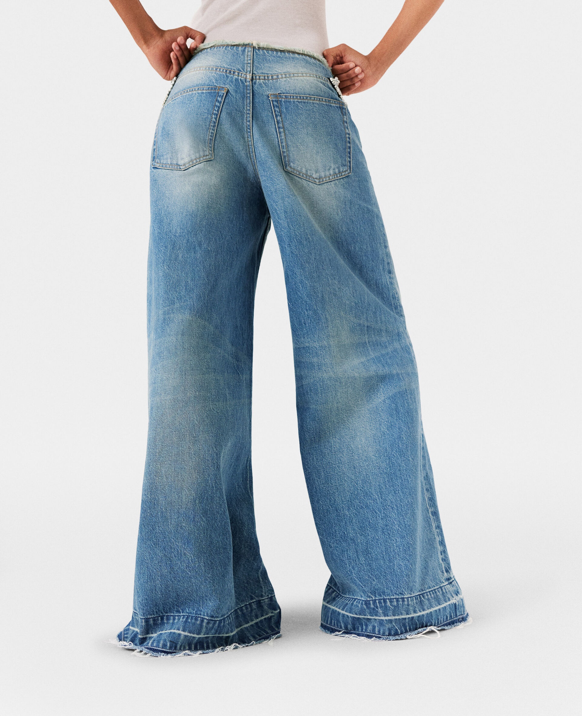 Diamanté Swirl Mid-Rise Wide Leg Jeans - 4