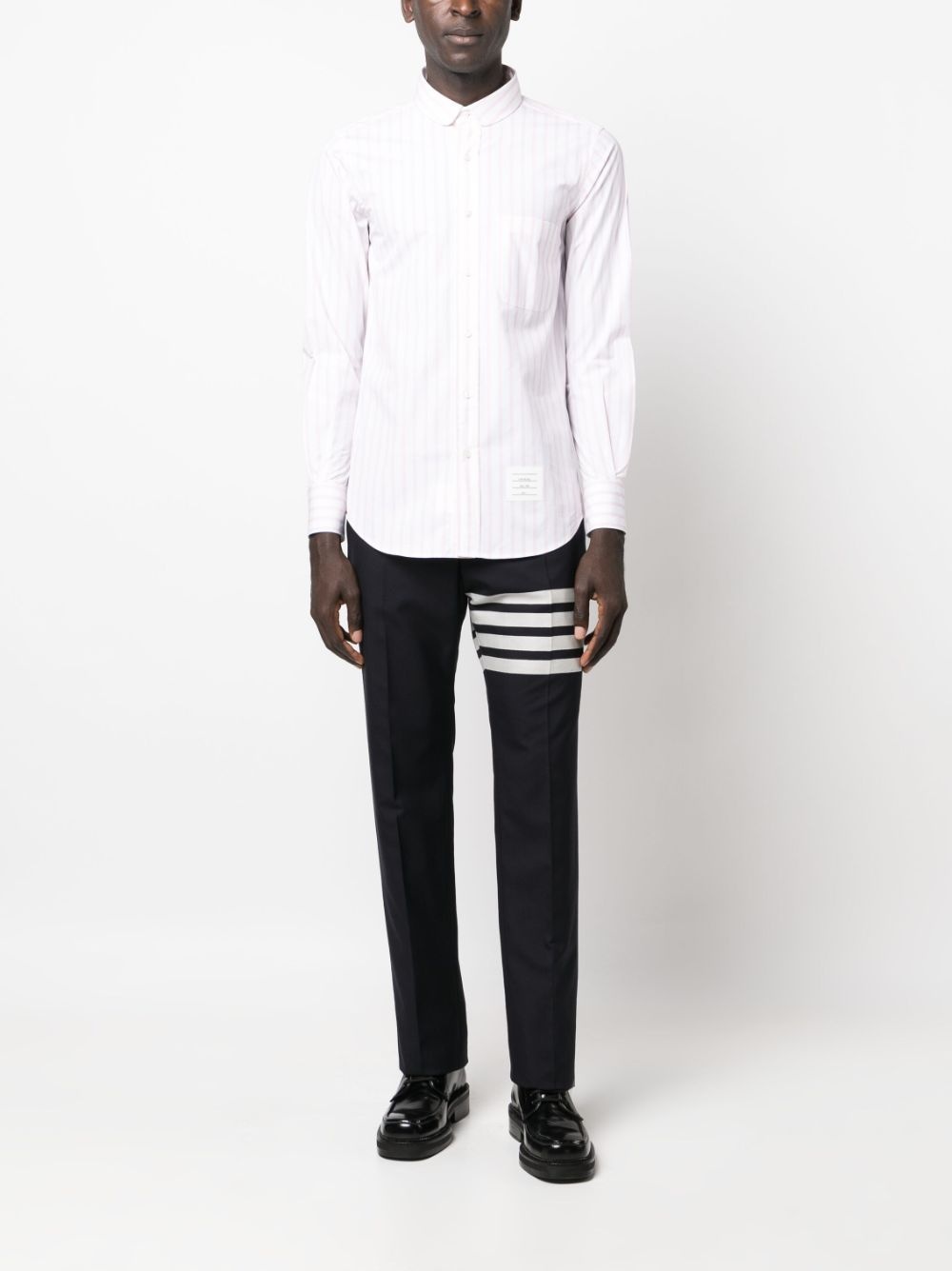 striped long-sleeve cotton shirt - 2