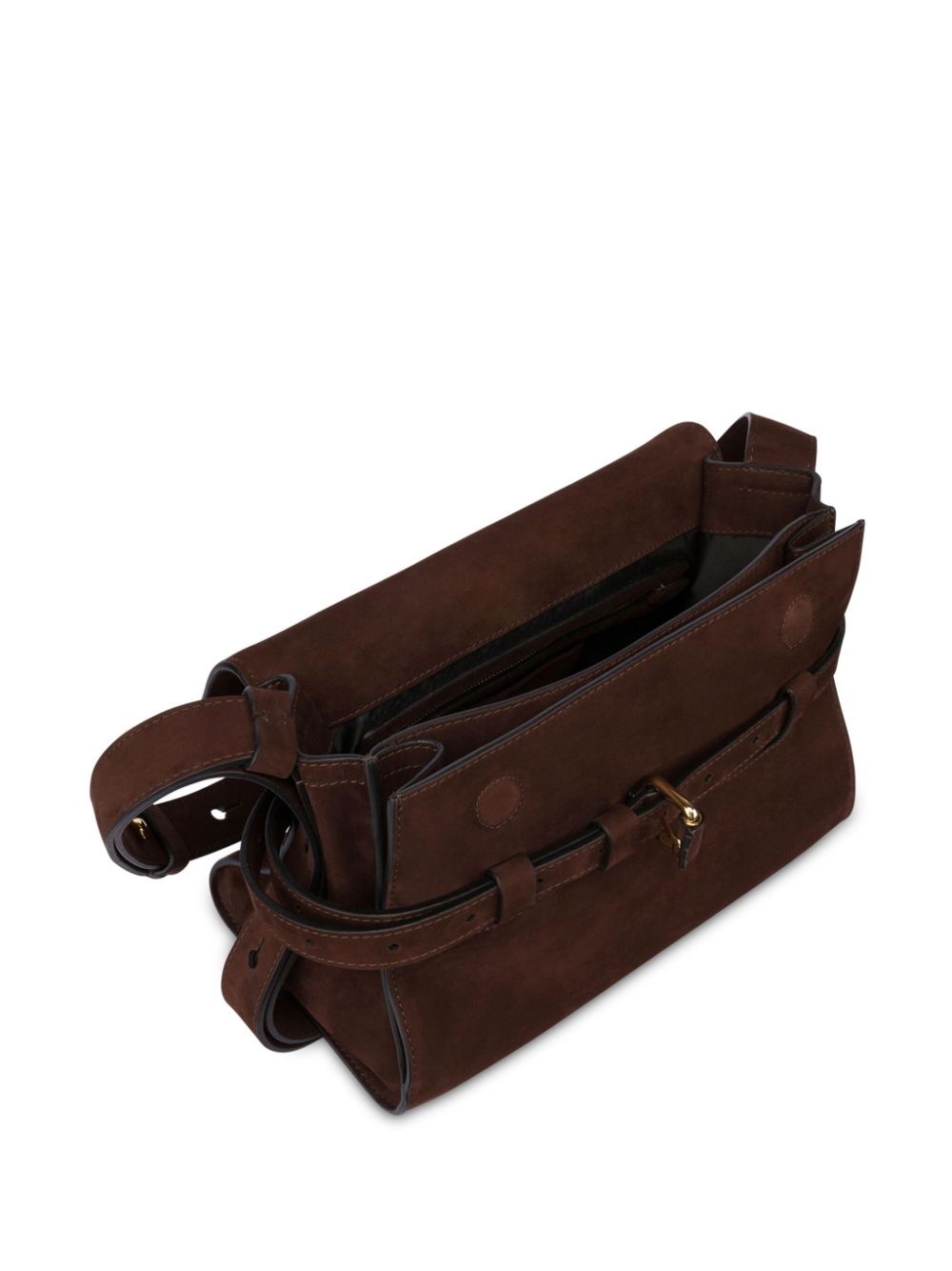 belted leather shoulder bag - 3