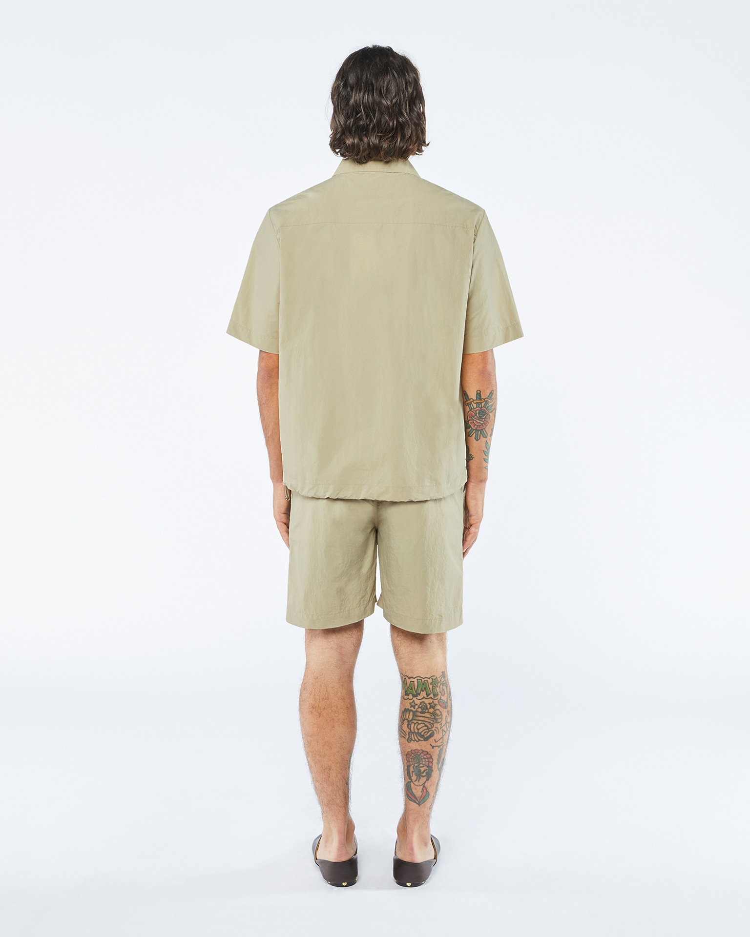 MARVIN - Tech-poplin polo shirt - Pebble - 3