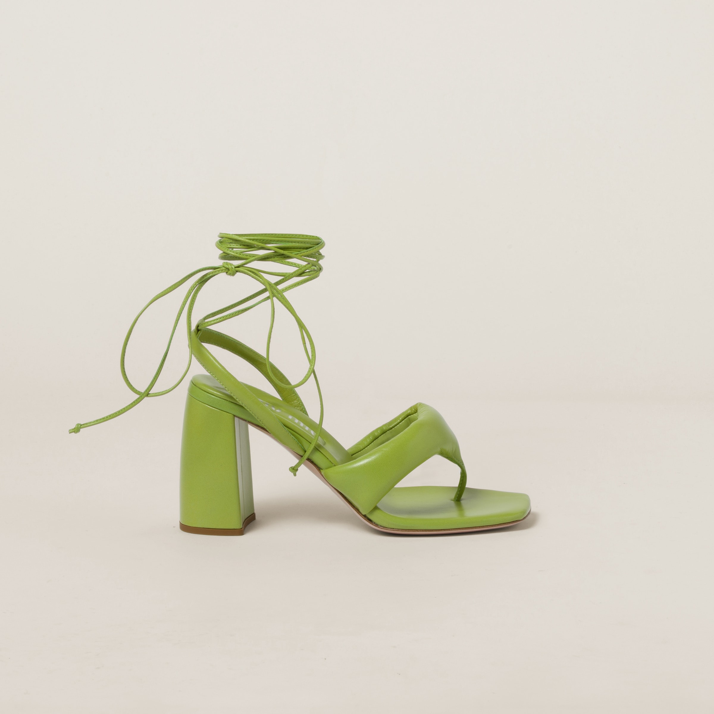 Padded leather thong sandals - 1