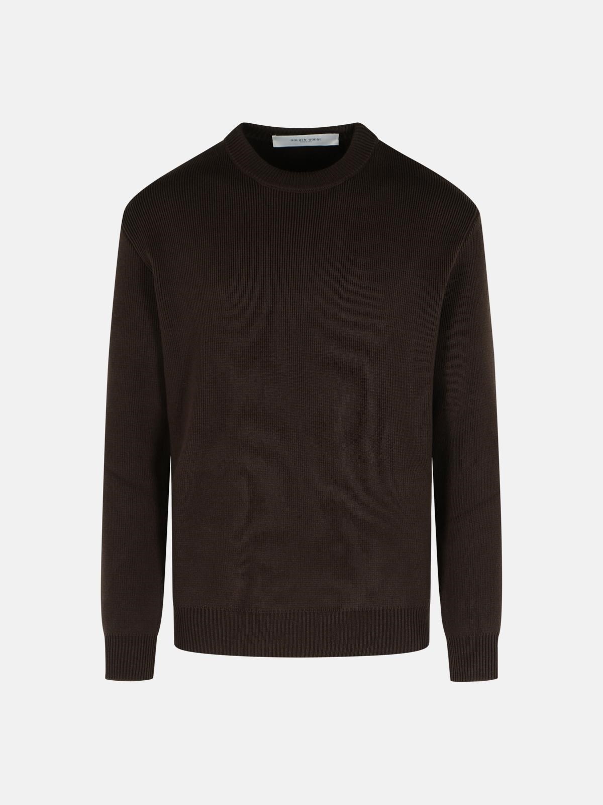 BROWN COTTON SWEATER - 1