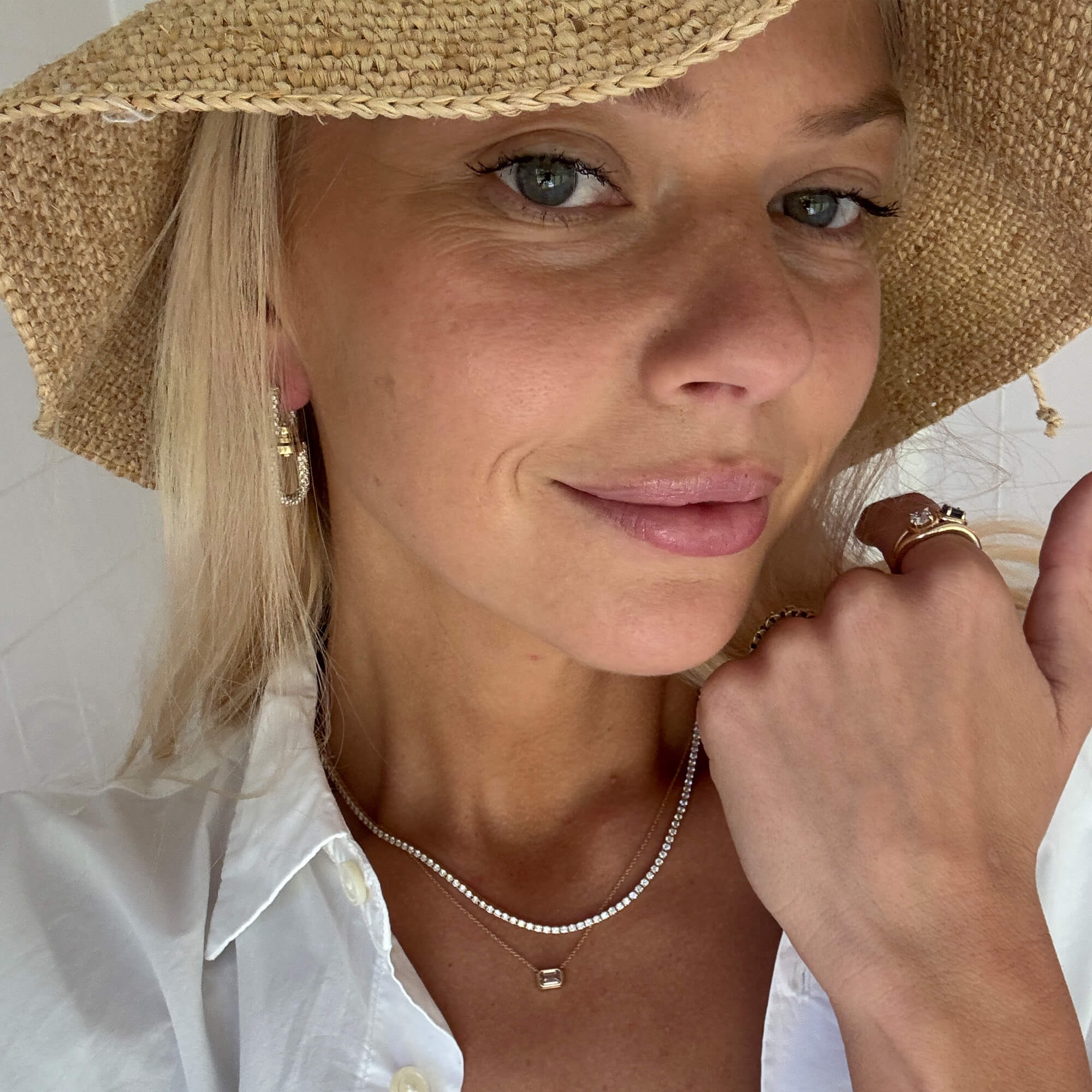 Unflippable Tennis Necklace in Yellow Gold - 13