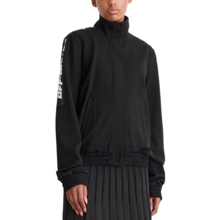 (WMNS) Off-White Logo-Tape Track Jacket 'Black' OWVL016C99JER0011000 - 2