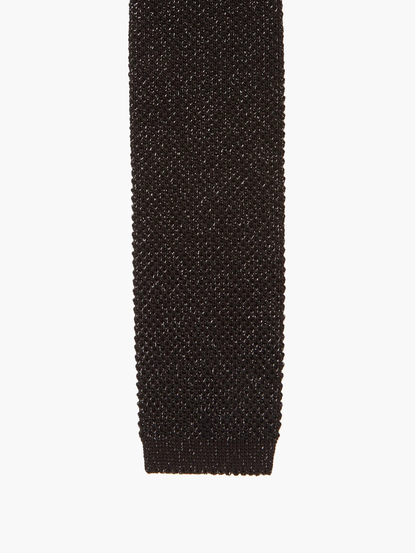 Silk-blend lamé-knit tie - 4