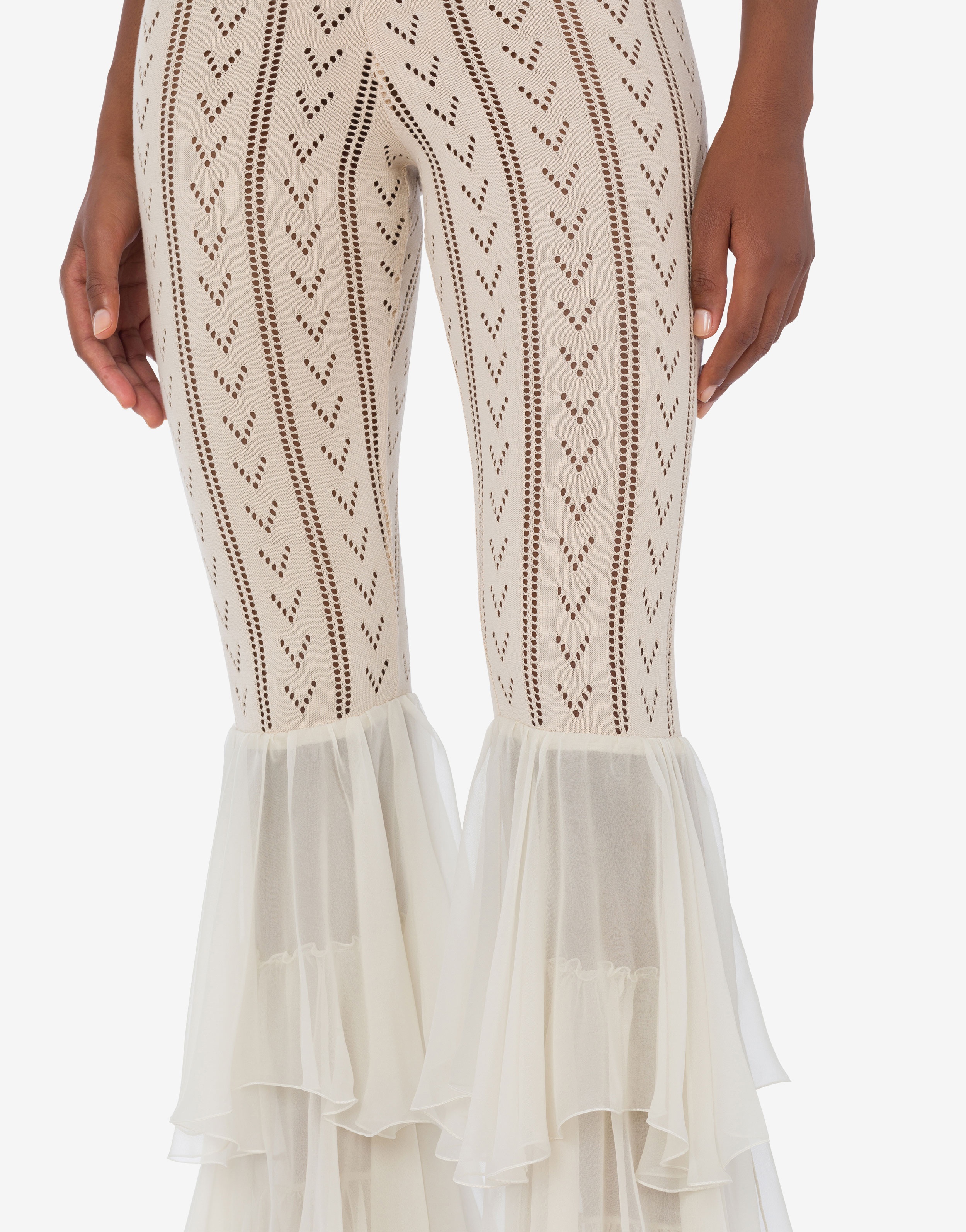 KNITTED LEGGINGS WITH RUFFLES - 4